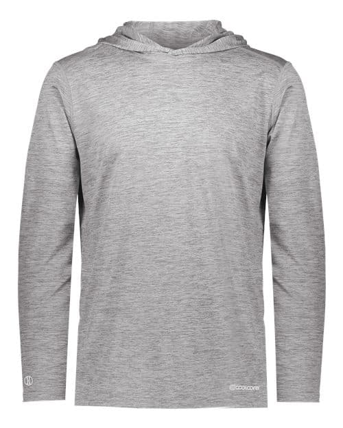 Holloway Men's Electrify CoolCore® Hooded Sweatshirt in Athletic Grey Heather