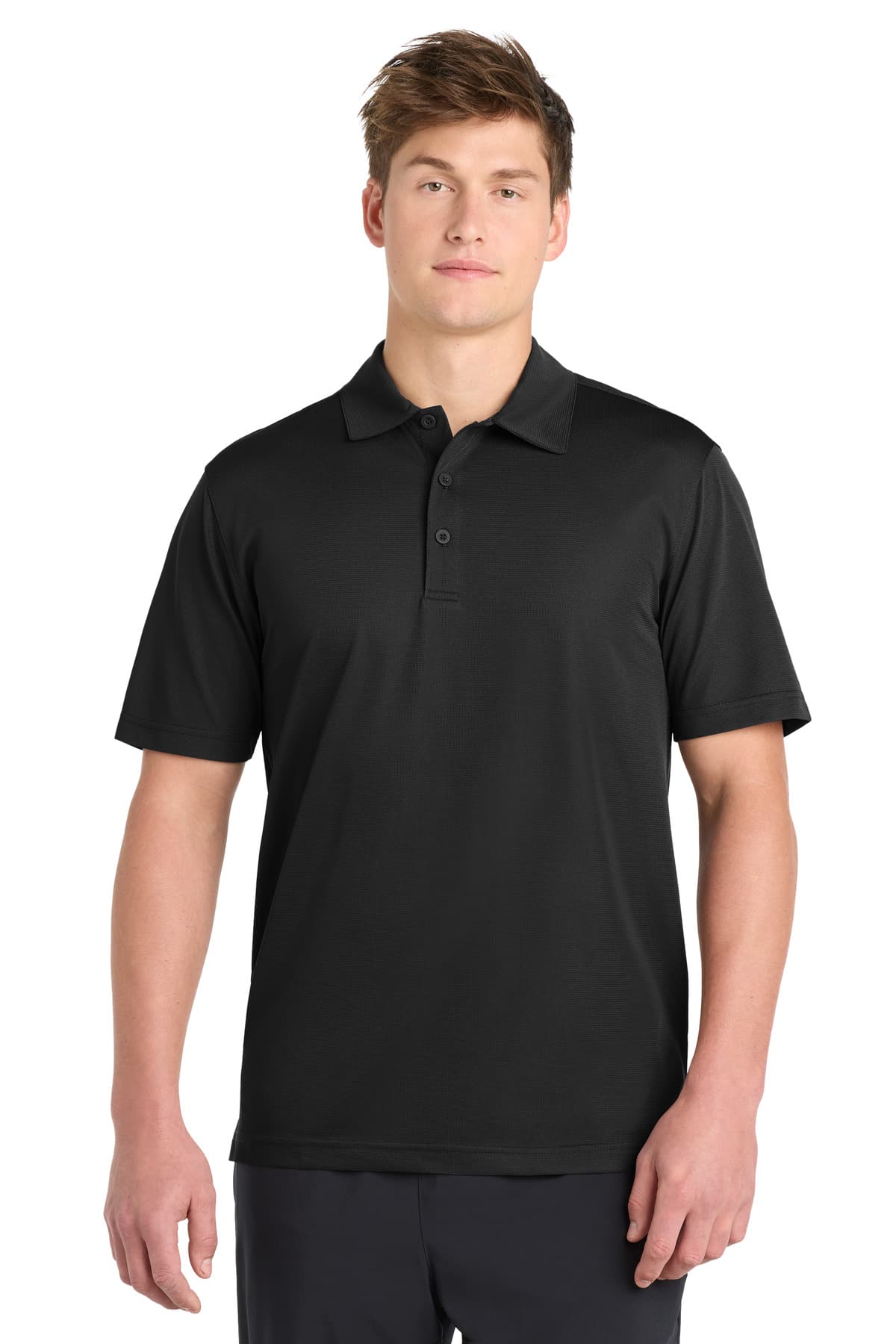 Sport-Tek Sport-Tek PosiCharge Active Textured Polo. ST690 in Black