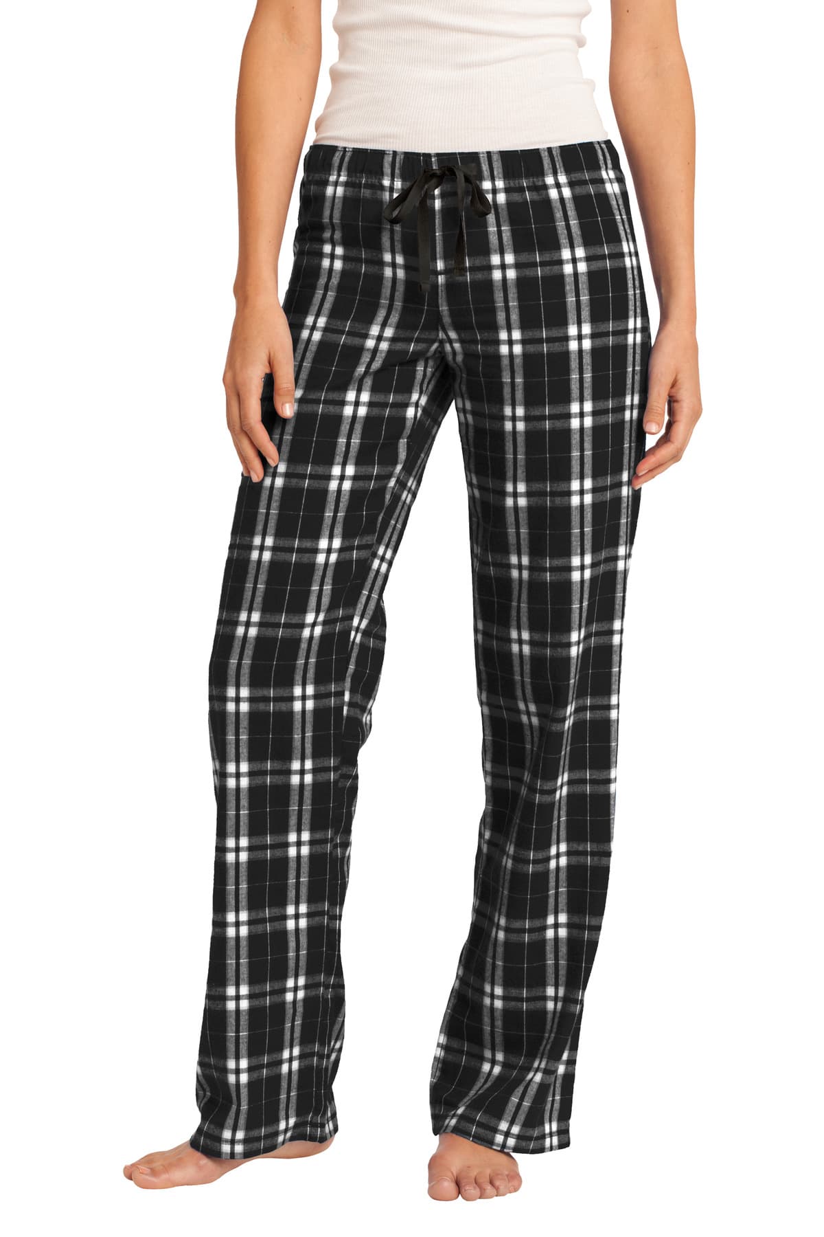 District District Women's Flannel Plaid Pant. DT2800 in Black