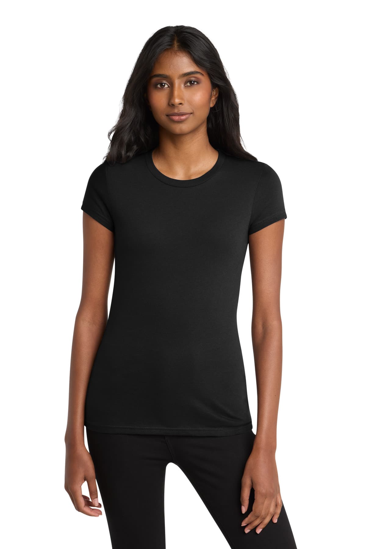 District District Women's Fitted Very Important Tee. DT6001 in Black