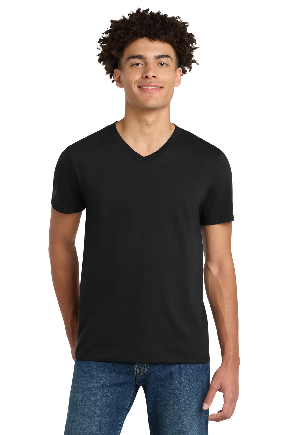 District District Very Important Tee V-Neck. DT6500 in Black