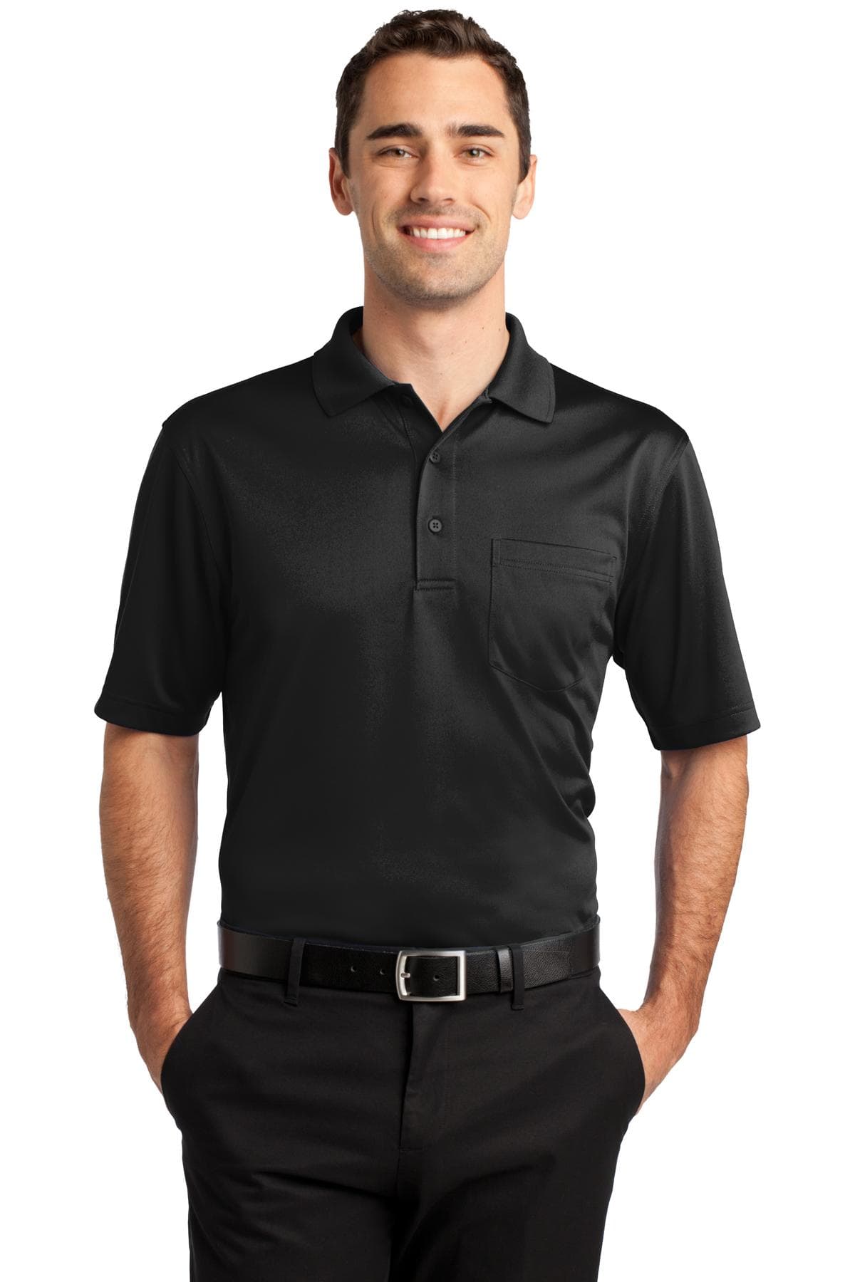 CornerStone CornerStone Select Snag-Proof Pocket Polo. CS412P in Black