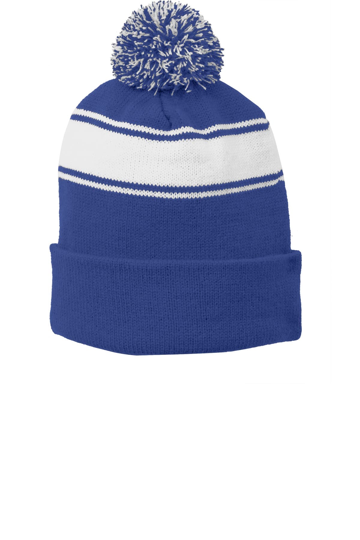 Sport-Tek Sport-Tek Stripe Pom Pom Beanie. STC28