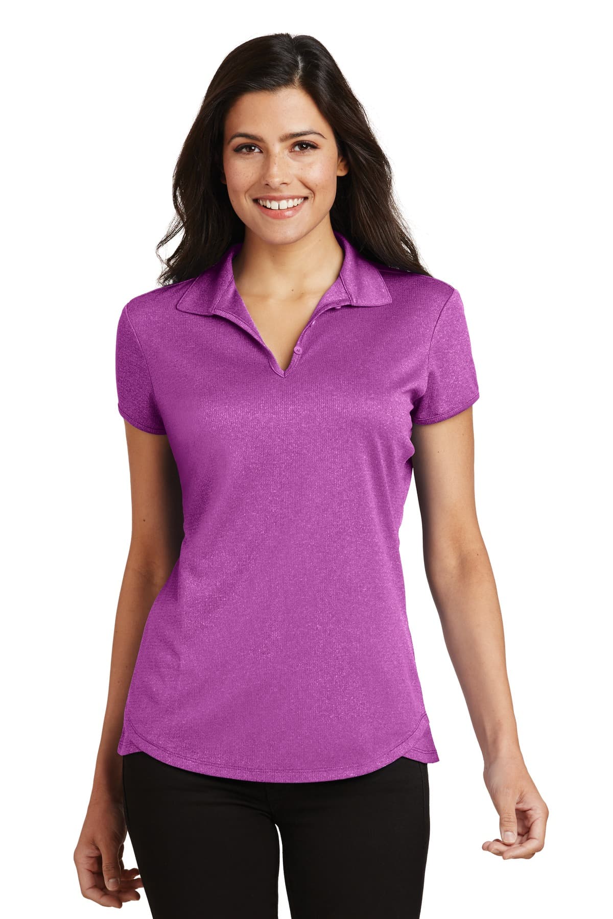 Port Authority Port Authority Women's Trace Heather Polo. L576 in Berry Heather
