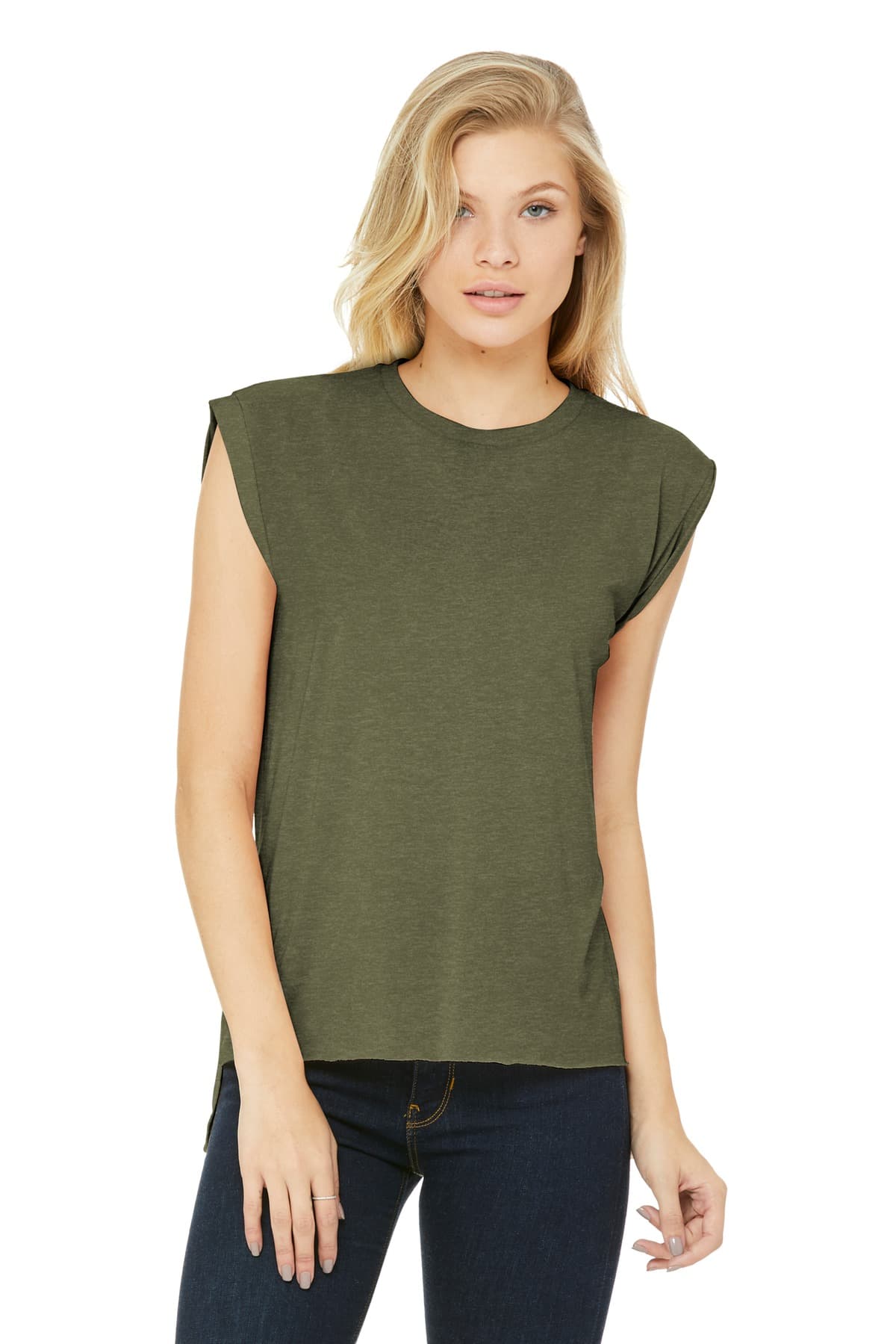 Bella + Canvas BELLA+CANVAS Women's Flowy Muscle Tee with Rolled Cuffs BC8804