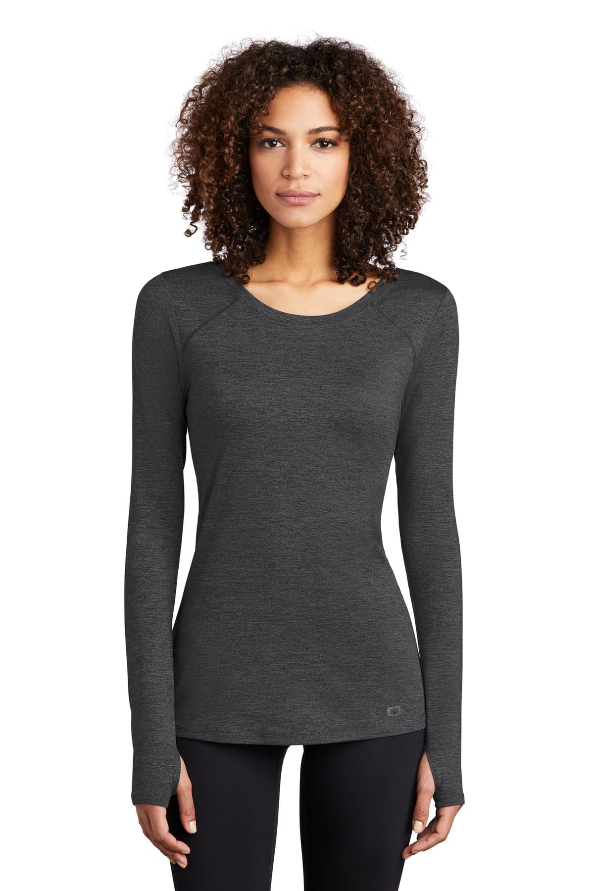 OGIO OGIO Women's Force Long Sleeve Tee LOE340 in Blacktop Heather