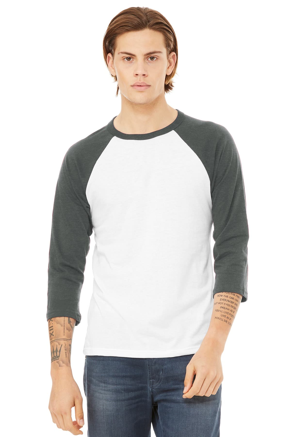 Bella + Canvas BELLA+CANVAS Unisex 3/4-Sleeve Baseball Tee. BC3200