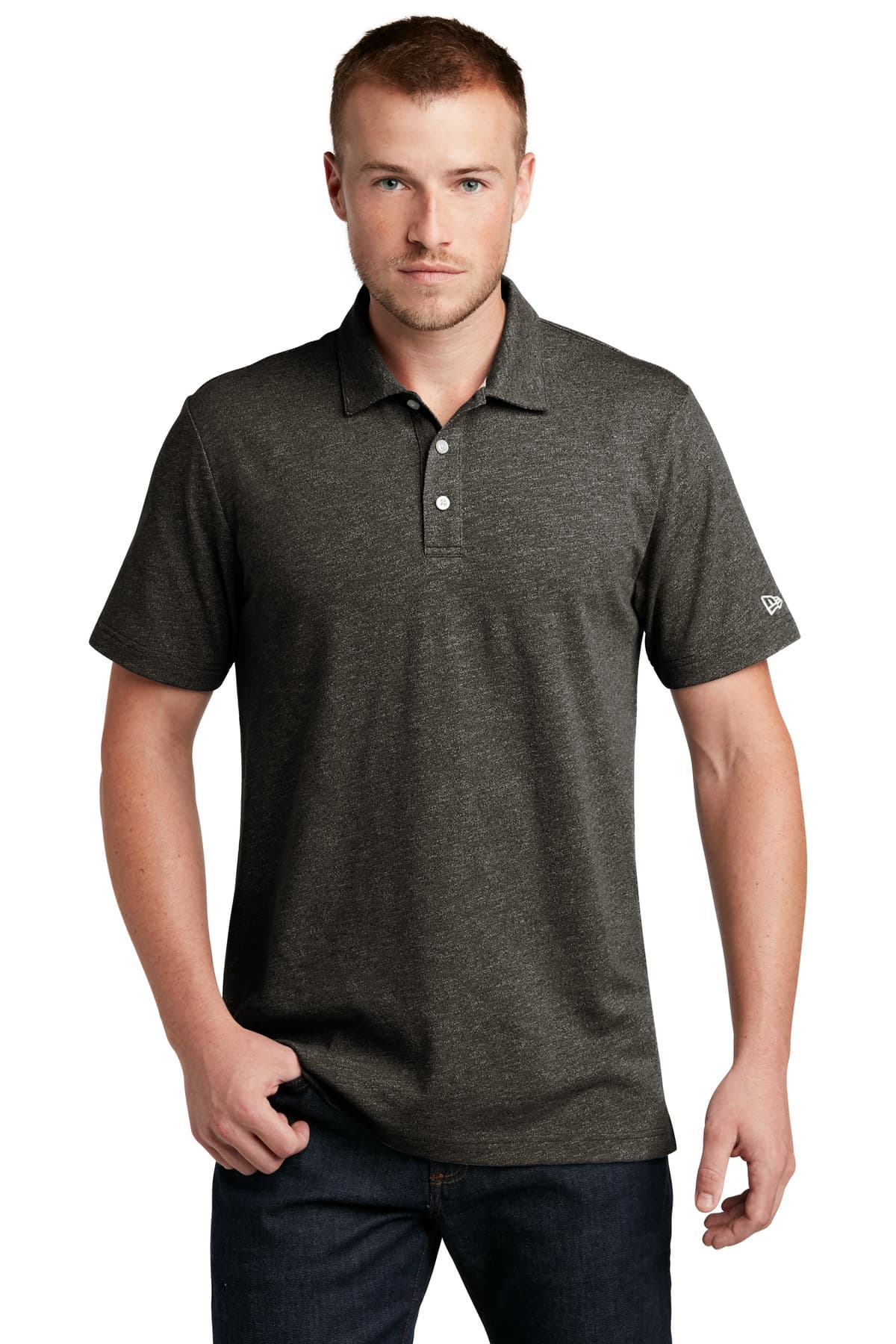 New Era New Era Slub Twist Polo NEA301 in Black Twist