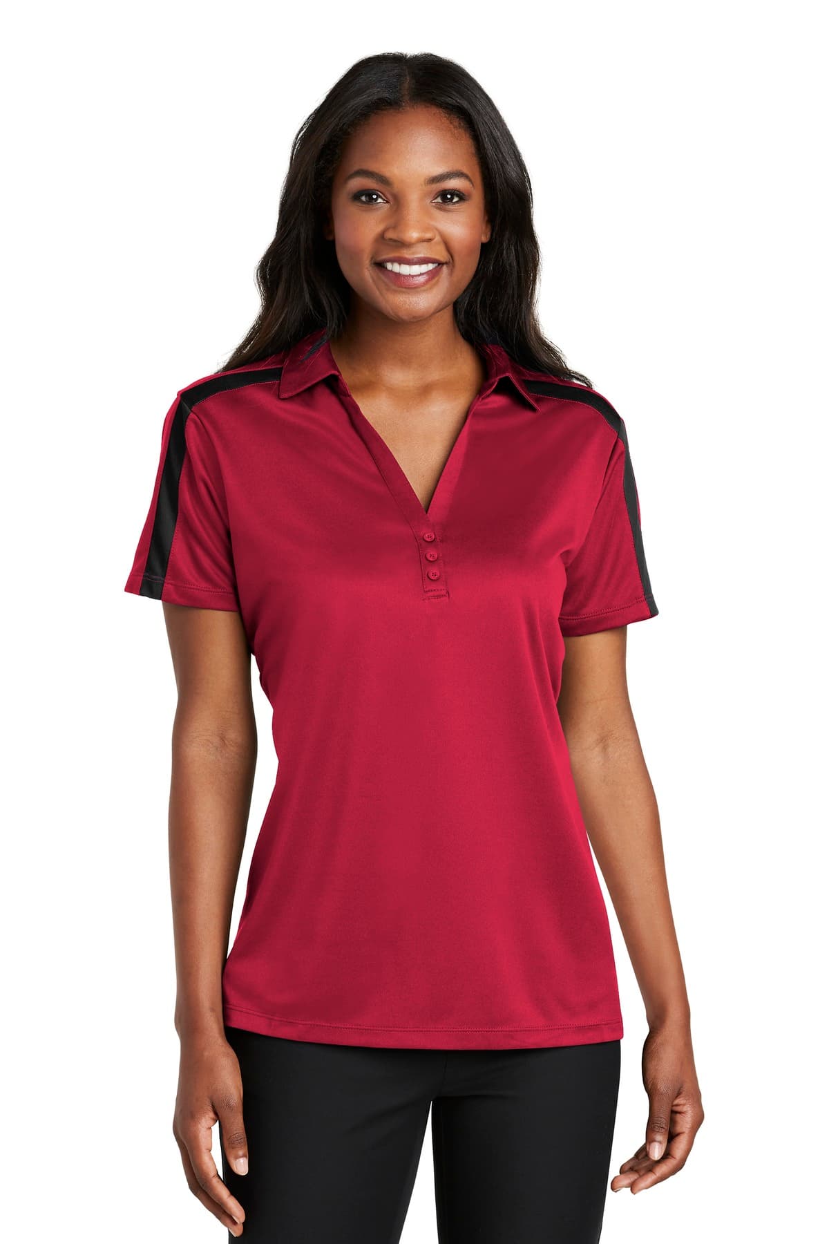 Port Authority Port Authority Women's Silk Touch Performance Colorblock Stripe Polo. L547