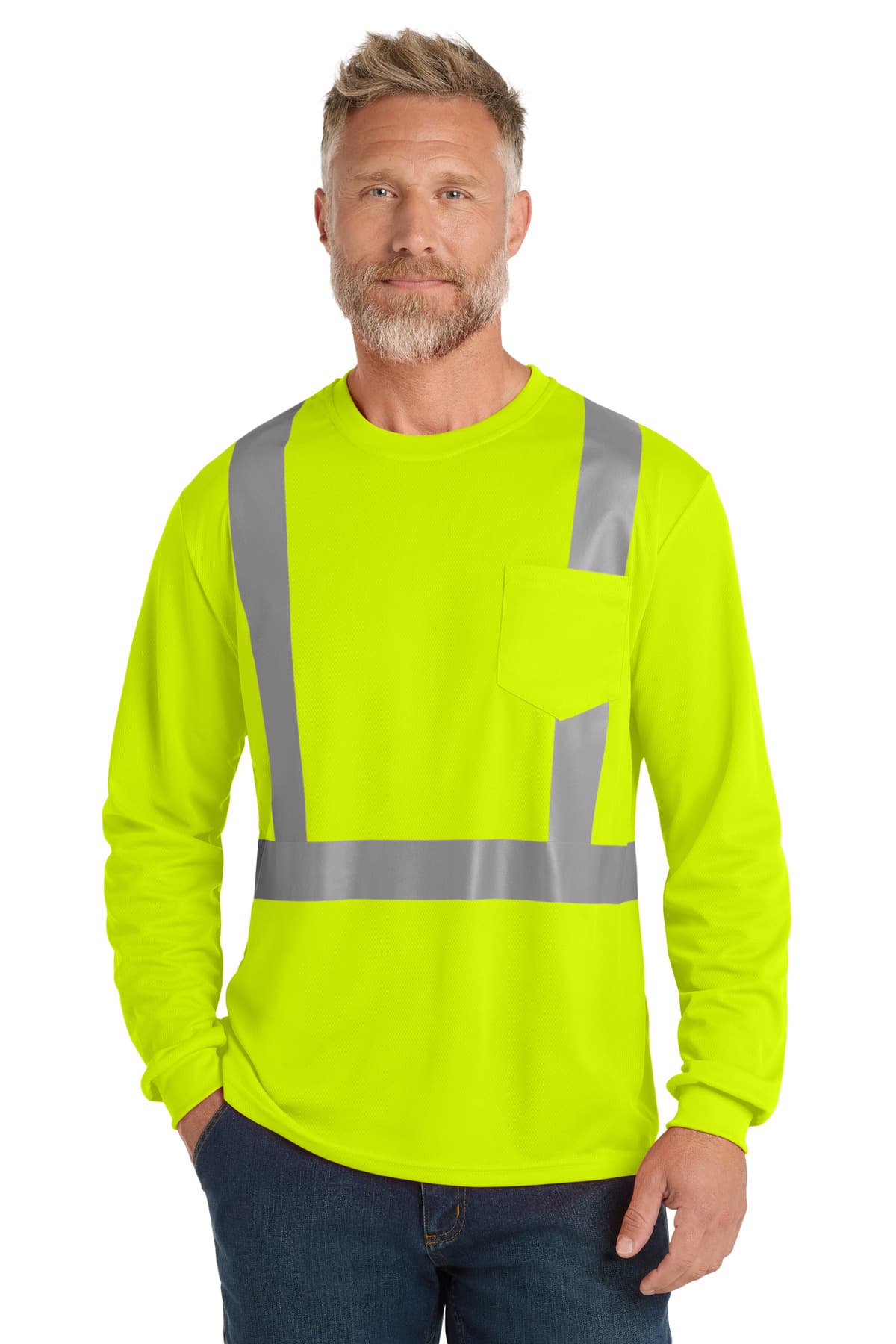 CornerStone CornerStone ANSI 107 Class 2 Mesh Long Sleeve Tee. CS201