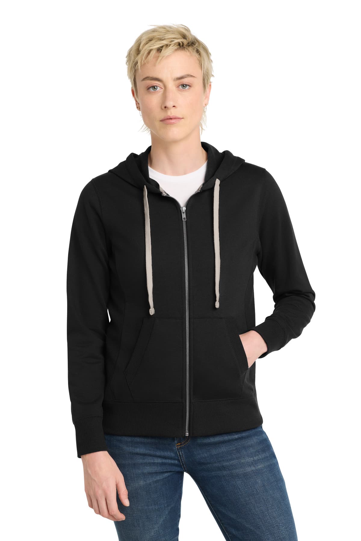 District District Women's Re-FleeceFull-Zip Hoodie DT8103 in Black