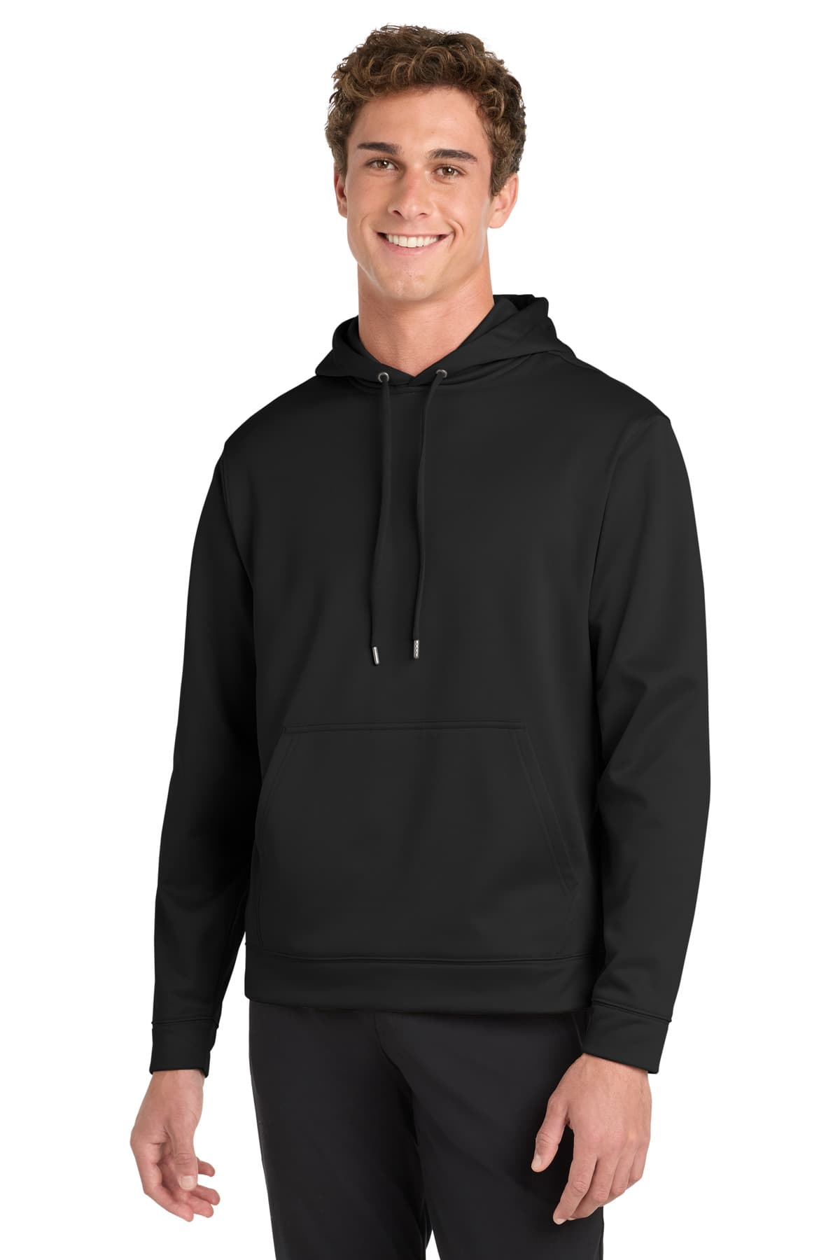 Sport-Tek Sport-Tek Sport-Wick Fleece Hooded Pullover. F244 in Black