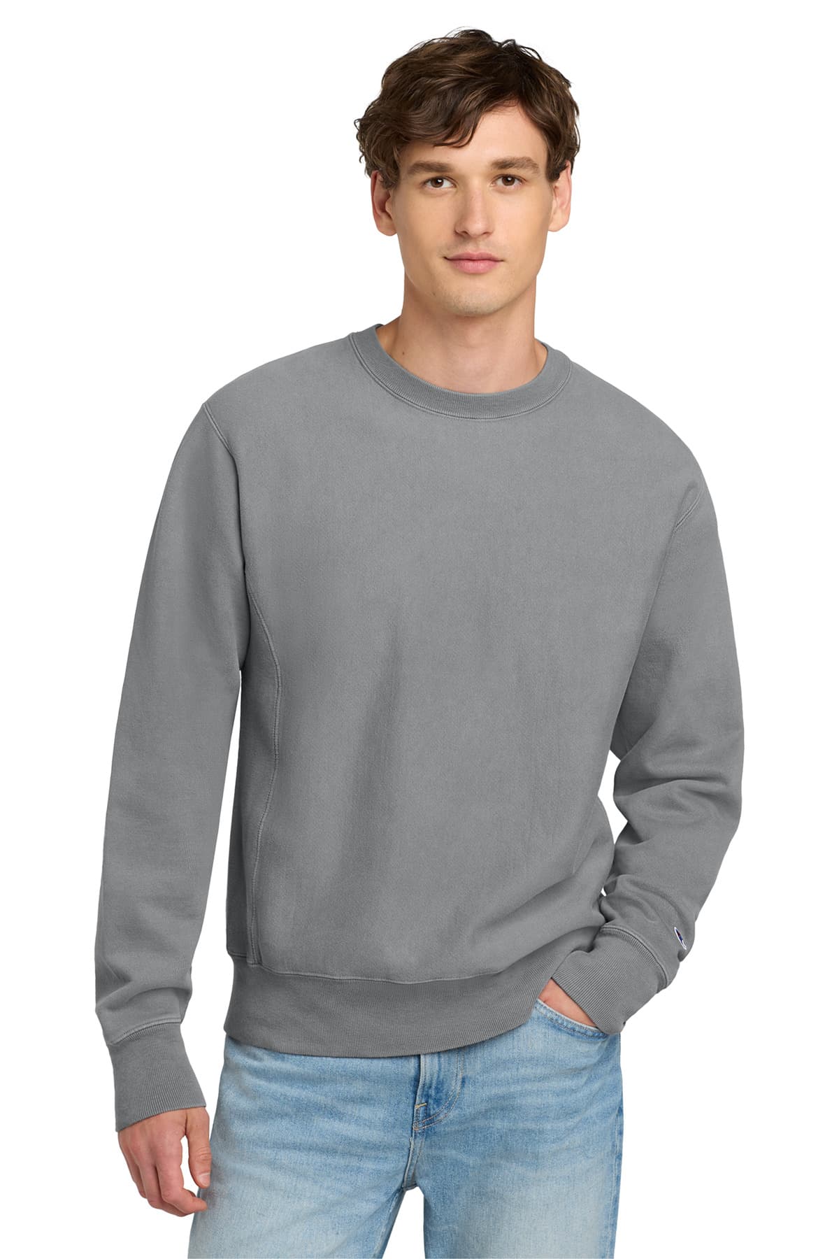 Champion Champion Reverse Weave Garment-Dyed Crewneck Sweatshirt. GDS149 in Concrete