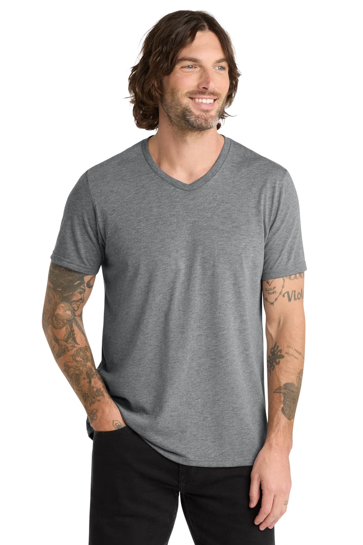 AllMade Allmade Unisex Tri-Blend V-Neck Tee AL2014 in Aluminum Grey