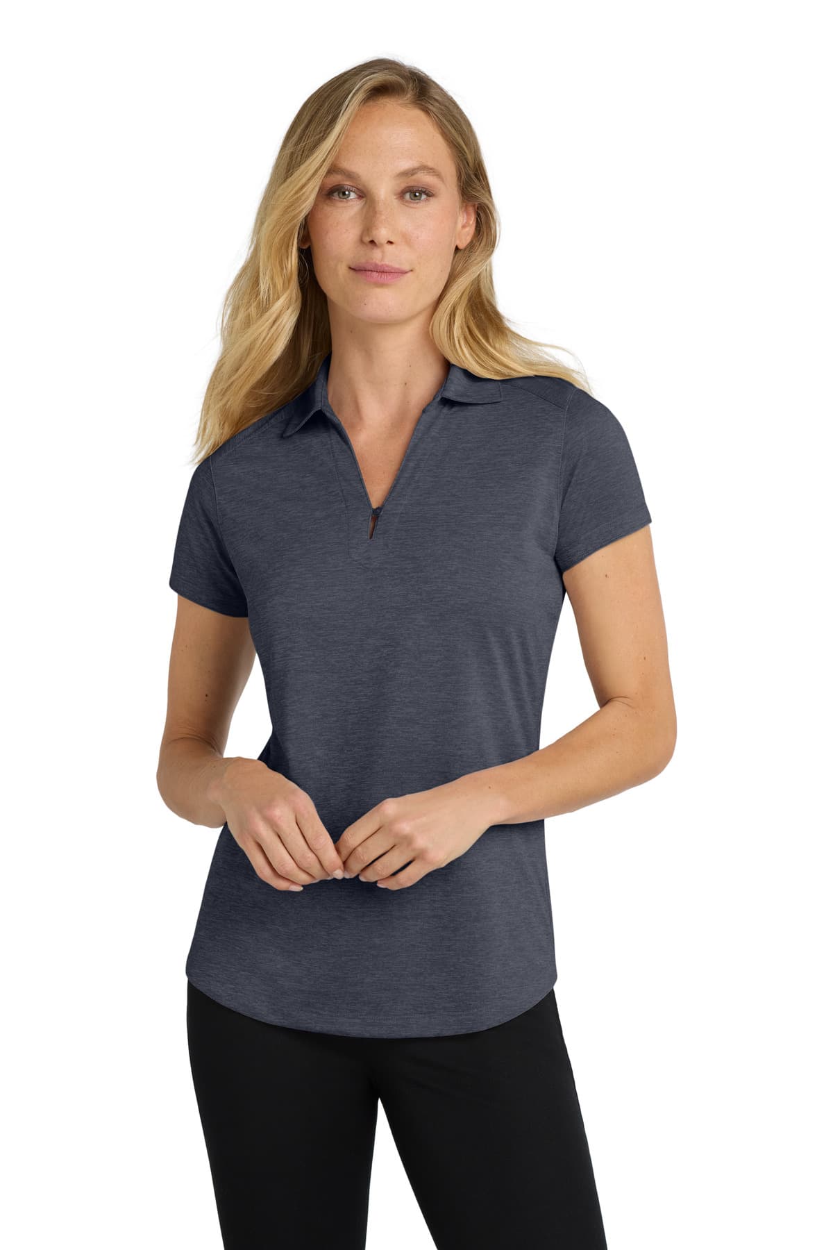 Port Authority Port Authority Women's Digi Heather Performance Polo. L574 in Dark Grey