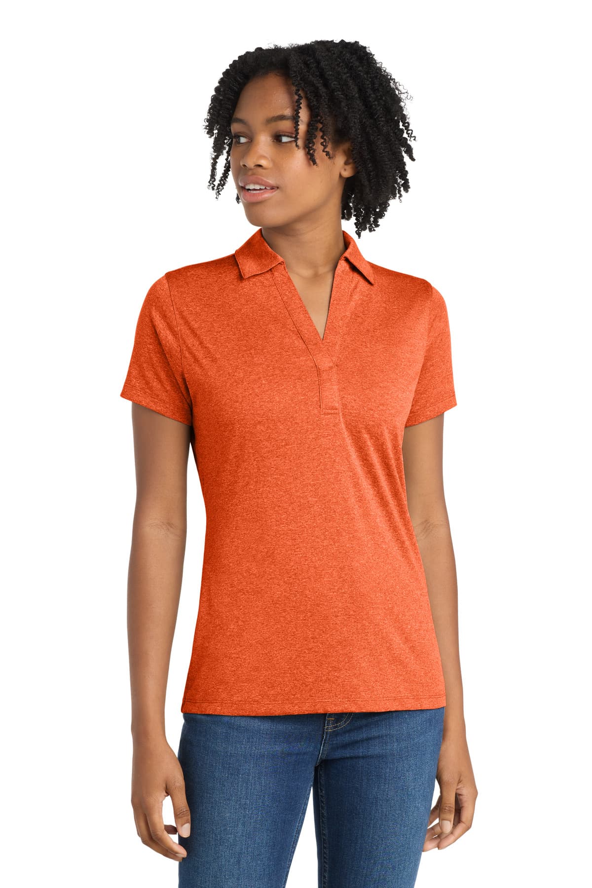 Sport-Tek Sport-Tek Women's Heather Contender Polo. LST660