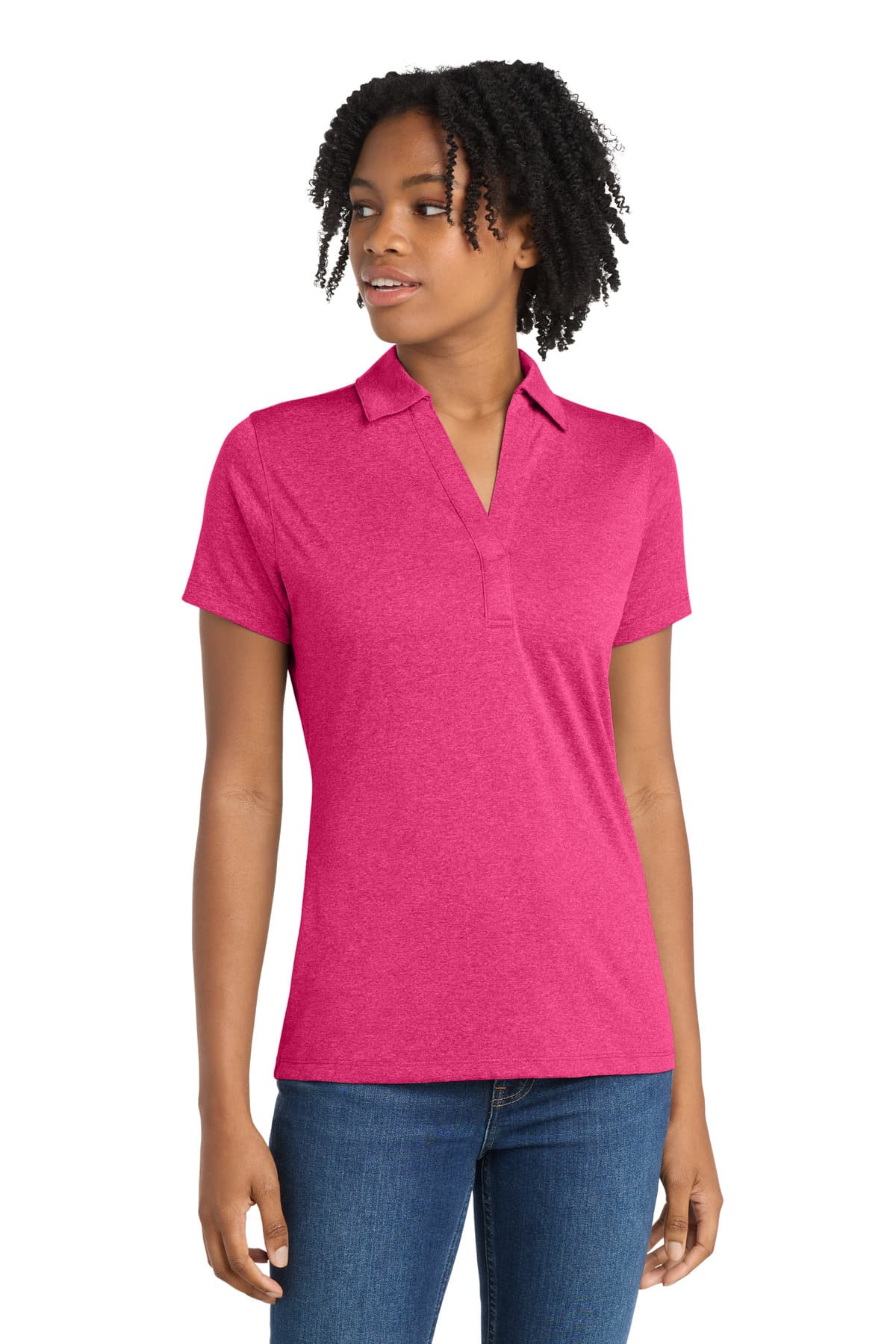 Sport-Tek Sport-Tek Women's Heather Contender Polo. LST660