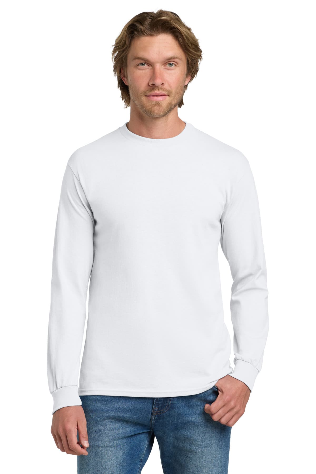 Gildan Gildan - Heavy Cotton 100% Cotton Long Sleeve T-Shirt. 5400 in White