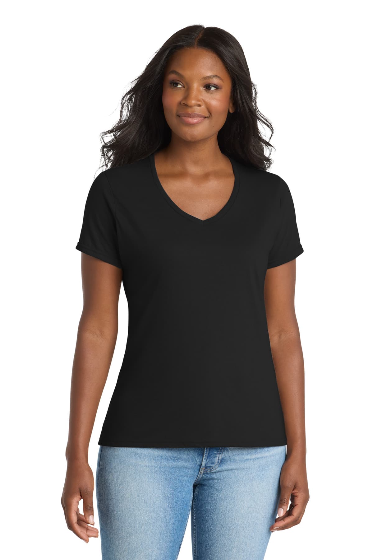 Port & Company Port & Co Women's Performance Blend V-Neck Tee. LPC381V