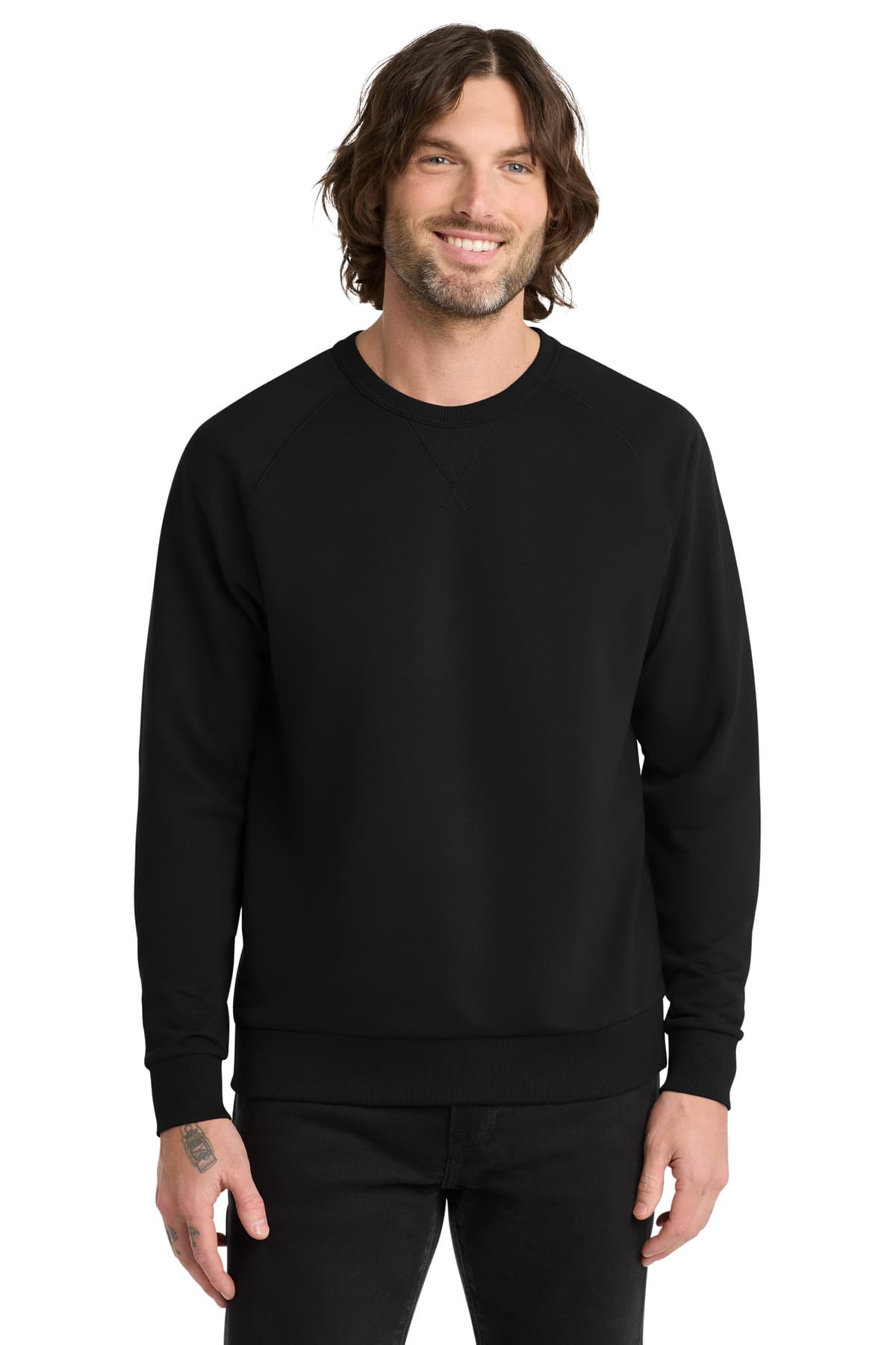 AllMade Allmade Unisex Organic French Terry Crewneck Sweatshirt AL4004 in Deep Black