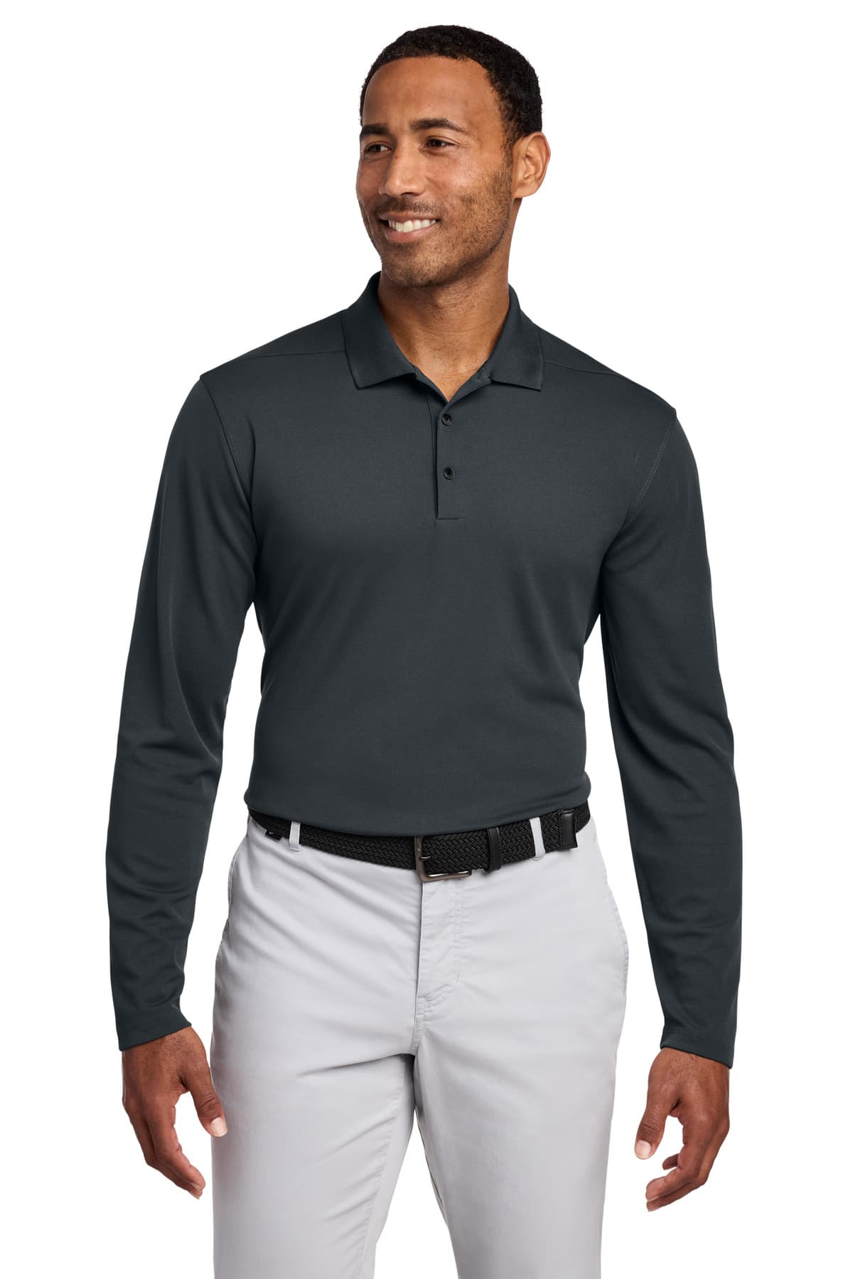 Nike Nike Dri-FIT Micro Pique 2.0 Long Sleeve Polo NKDC2104 in Anthracite