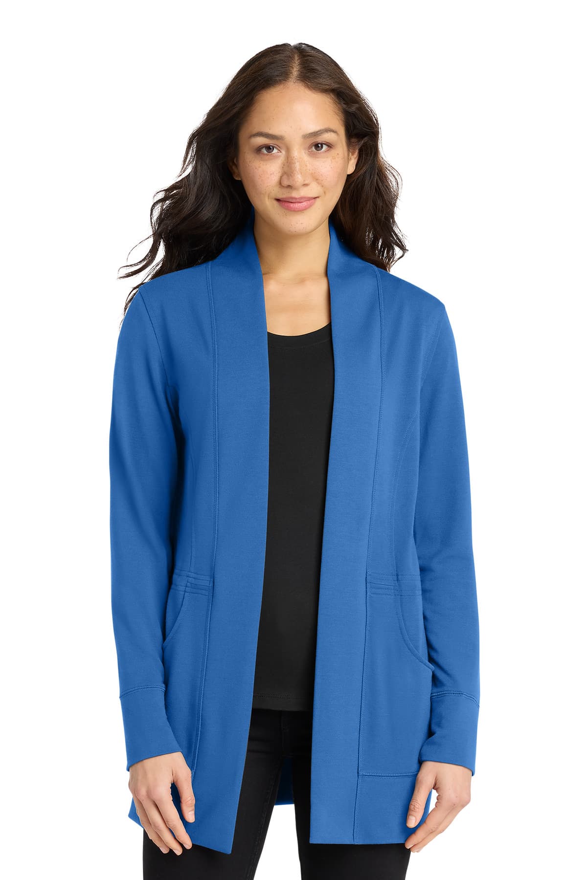 Port Authority Port Authority Women's Microterry Cardigan LK825 in Aegean Blue