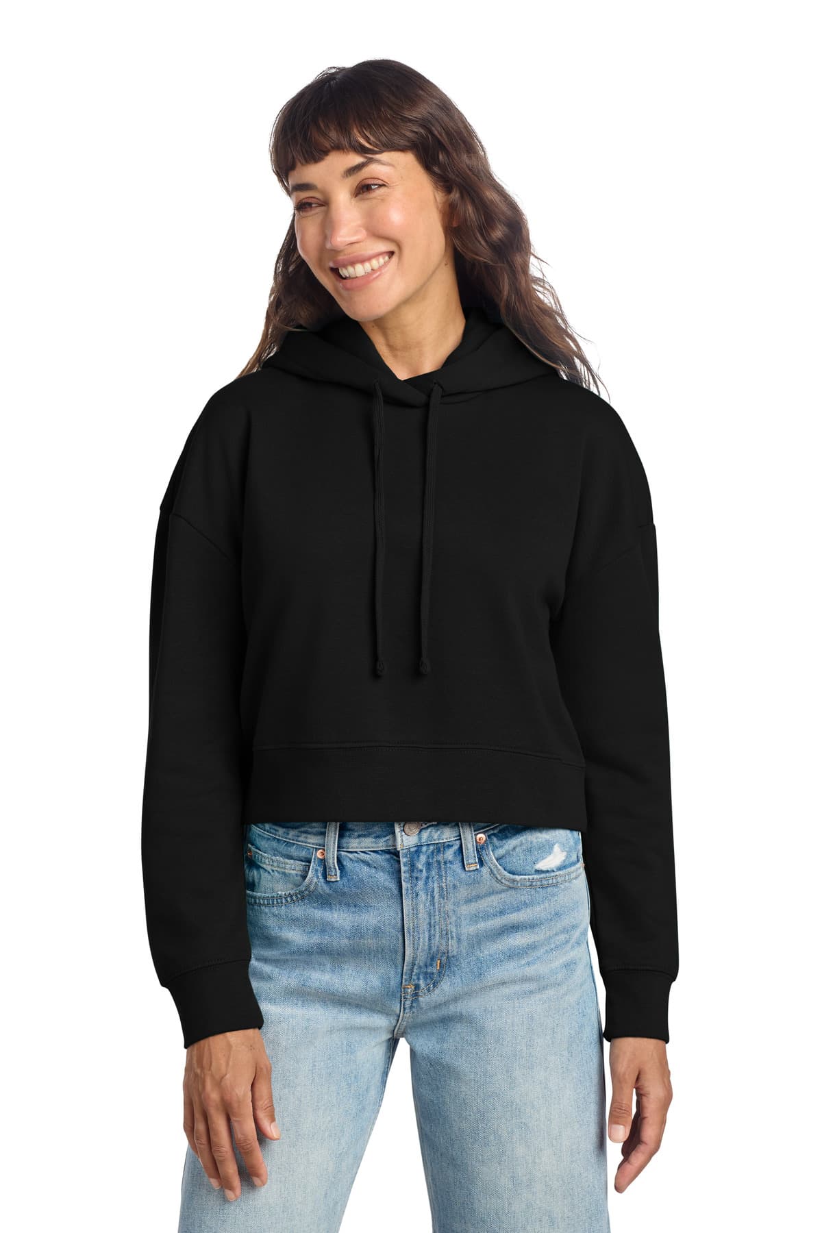 District District Women's V.I.T. Fleece Hoodie DT6101 in Black