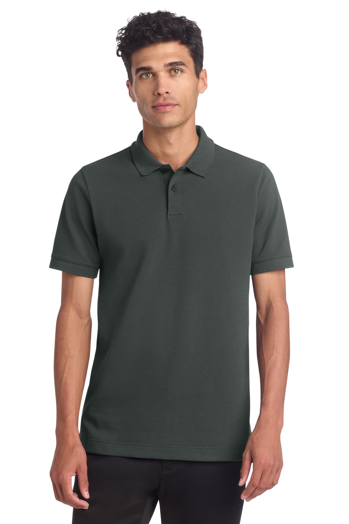 Mercer+Mettle Mercer+Mettle Stretch Heavyweight Pique Polo MM1000 in Anchor Grey