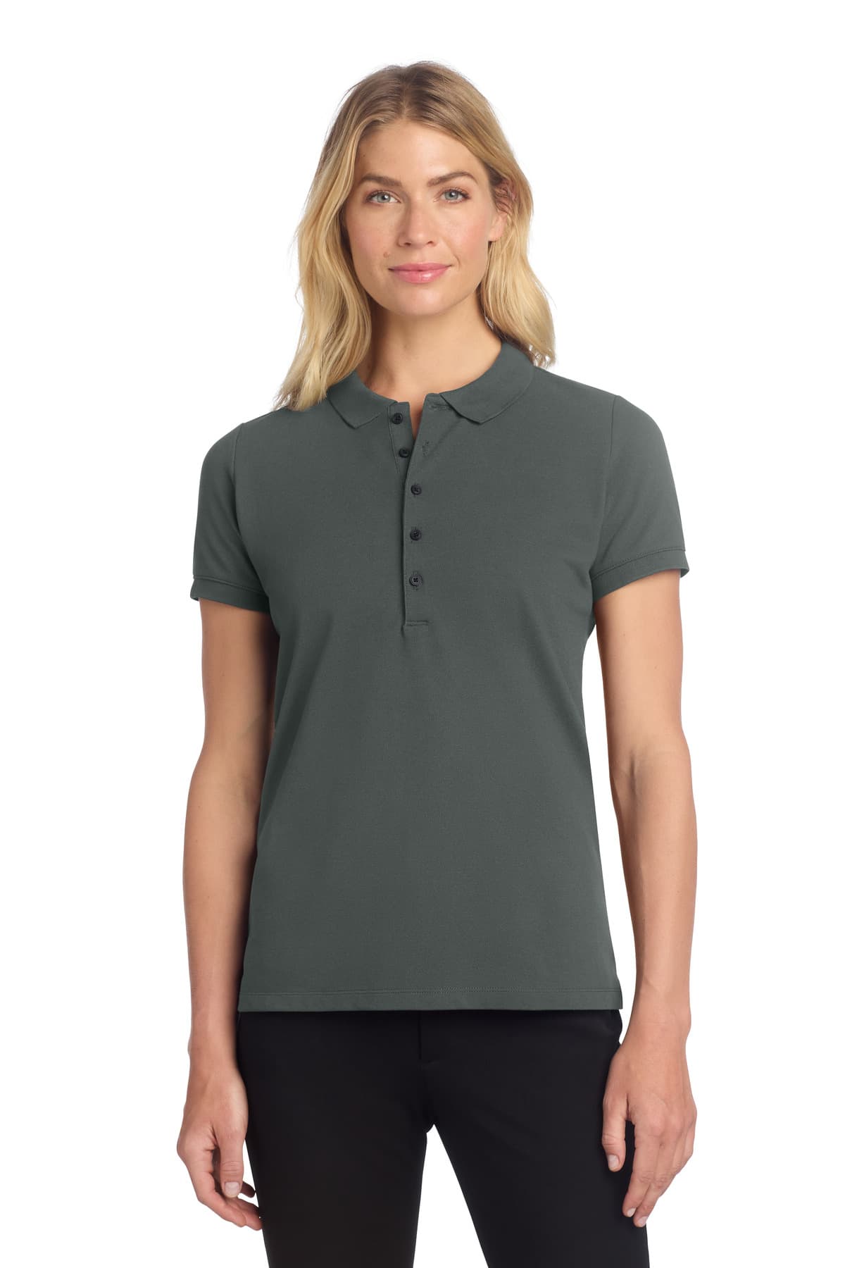 Mercer+Mettle Mercer+Mettle Women's Stretch Heavyweight Pique Polo MM1001 in Anchor Grey