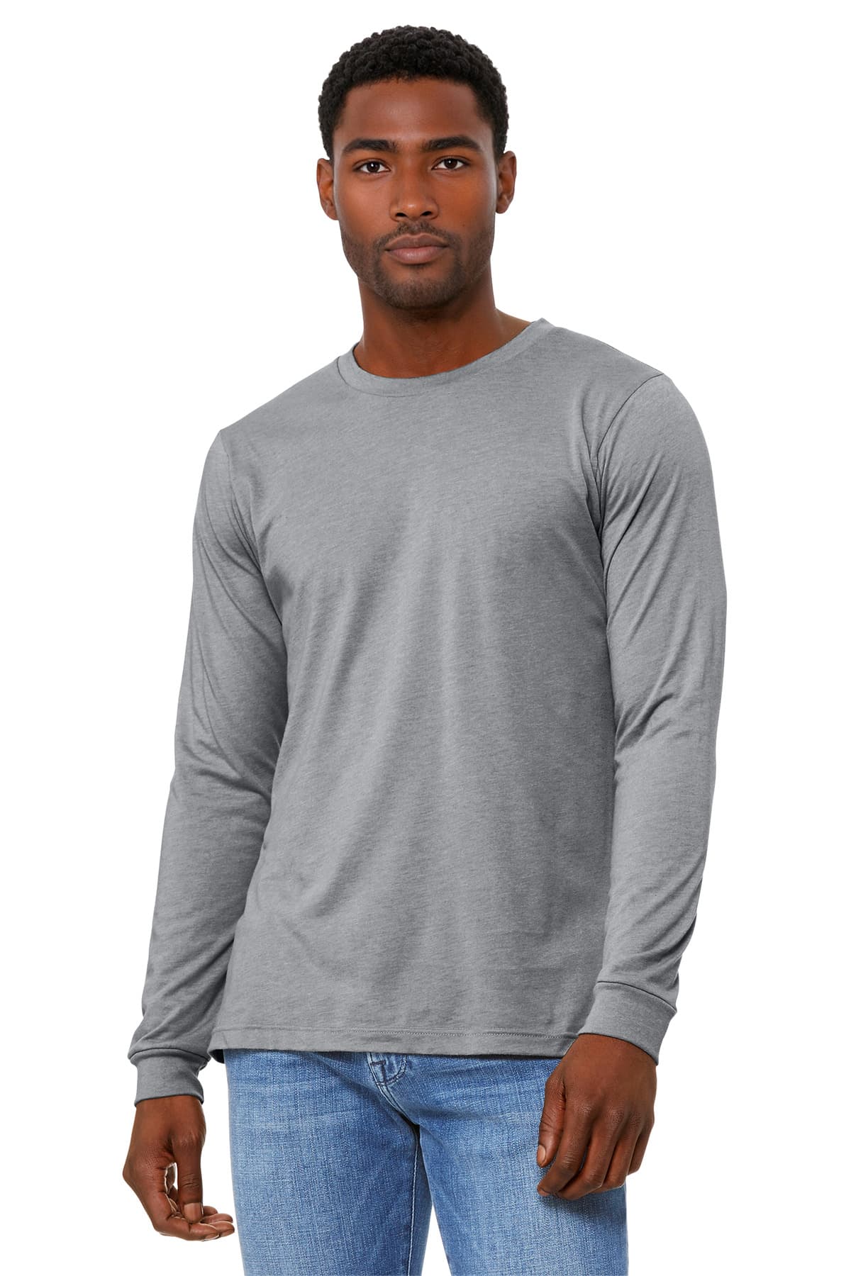 Bella + Canvas BELLA+CANVAS Unisex Heather CVC Long Sleeve Tee BC3501CVC in Athletic Heather
