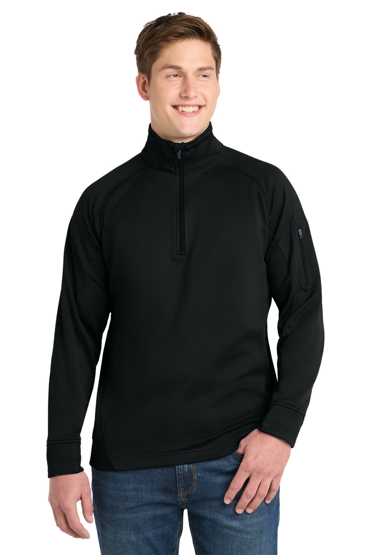 Sport-Tek Sport-Tek Tech Fleece 1/4-Zip Pullover. F247 in Black