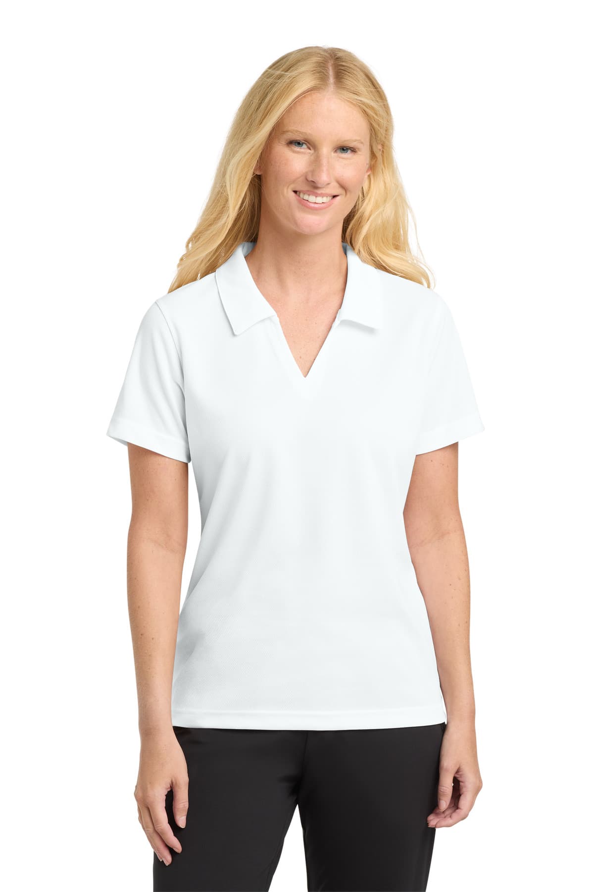 Sport-Tek Sport-Tek Women's Dri-Mesh V-Neck Polo. L469