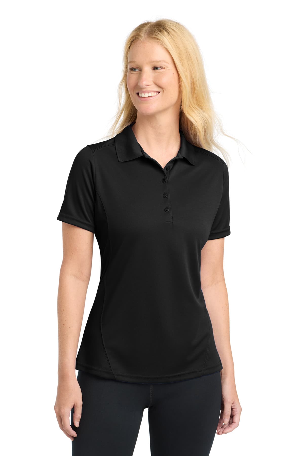 Sport-Tek Sport-Tek Women's Dry Zone Raglan Accent Polo. L475 in Black