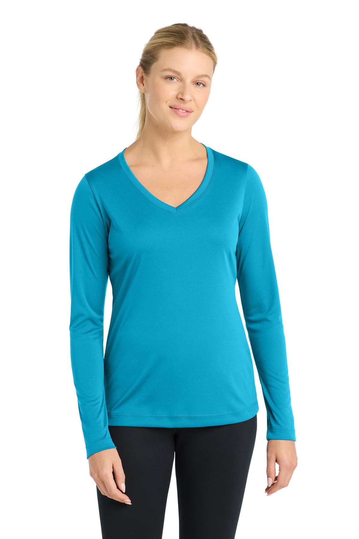 Sport-Tek Sport-Tek Women's Long Sleeve PosiCharge Competitor V-Neck Tee. LST353LS