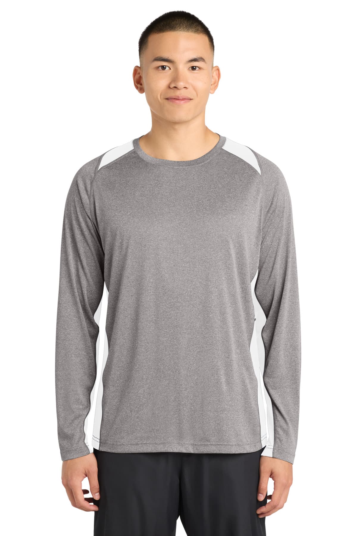 Sport-Tek Sport-Tek Long Sleeve Heather Colorblock Contender Tee. ST361LS
