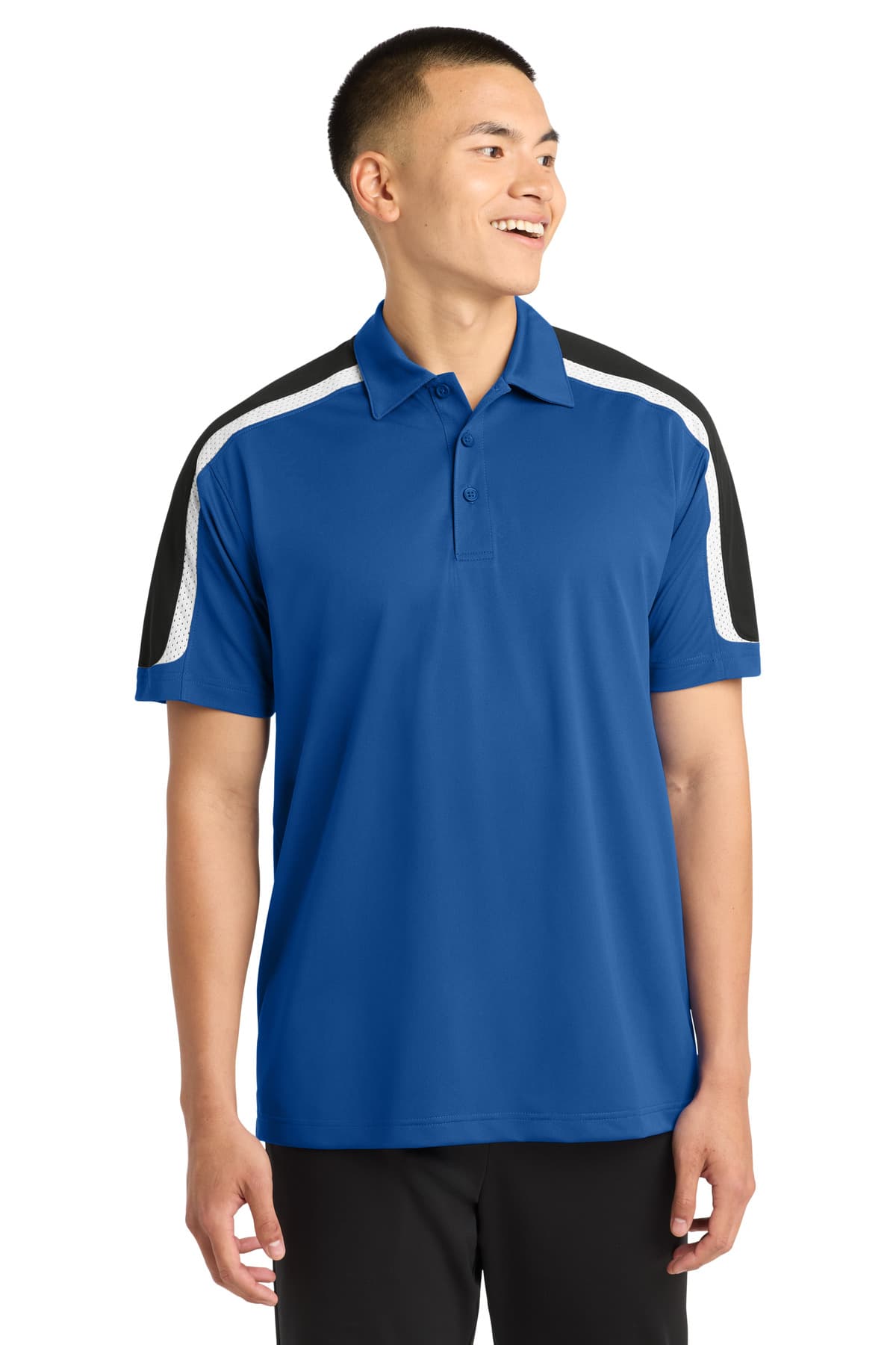 Sport-Tek Sport-Tek Tricolor Shoulder Micropique Sport-Wick Polo. ST658