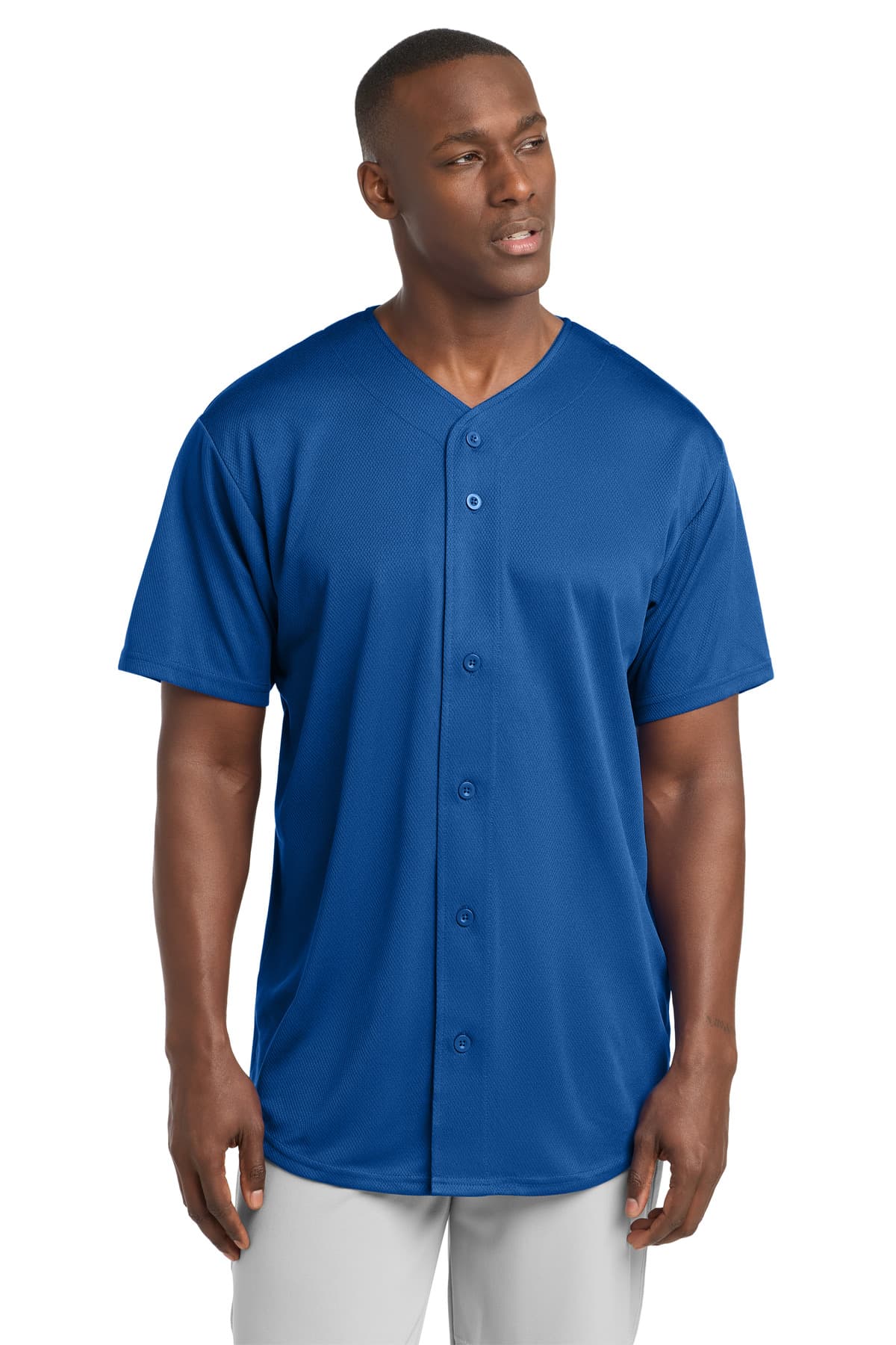 Sport-Tek Sport-Tek PosiCharge Tough Mesh Full-Button Jersey. ST220