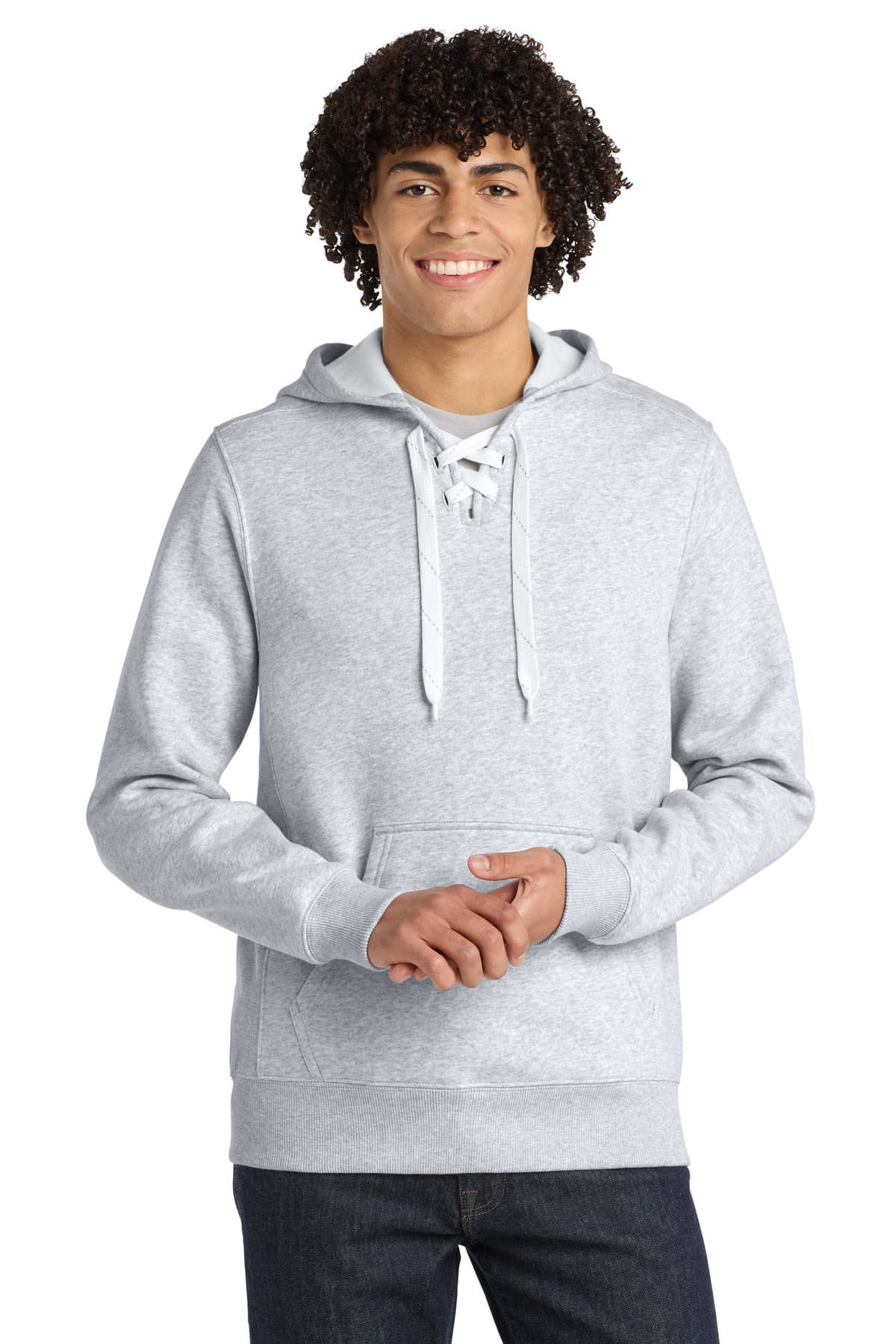 Sport-Tek Sport-Tek Lace Up Pullover Hooded Sweatshirt. ST271 in Athletic Heather