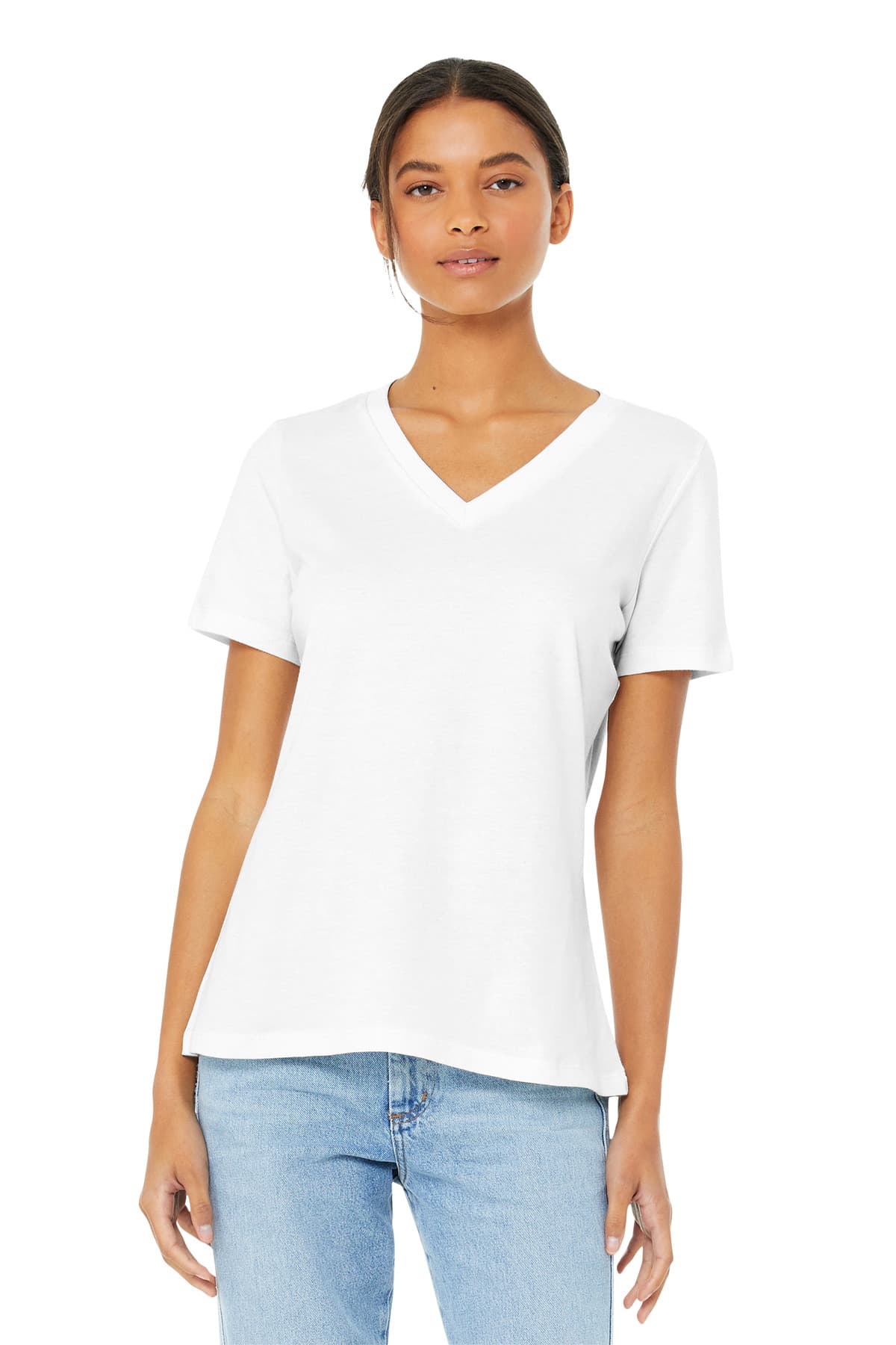 Bella + Canvas BELLA+CANVAS Women's Relaxed Jersey Short Sleeve V-Neck Tee. BC6405