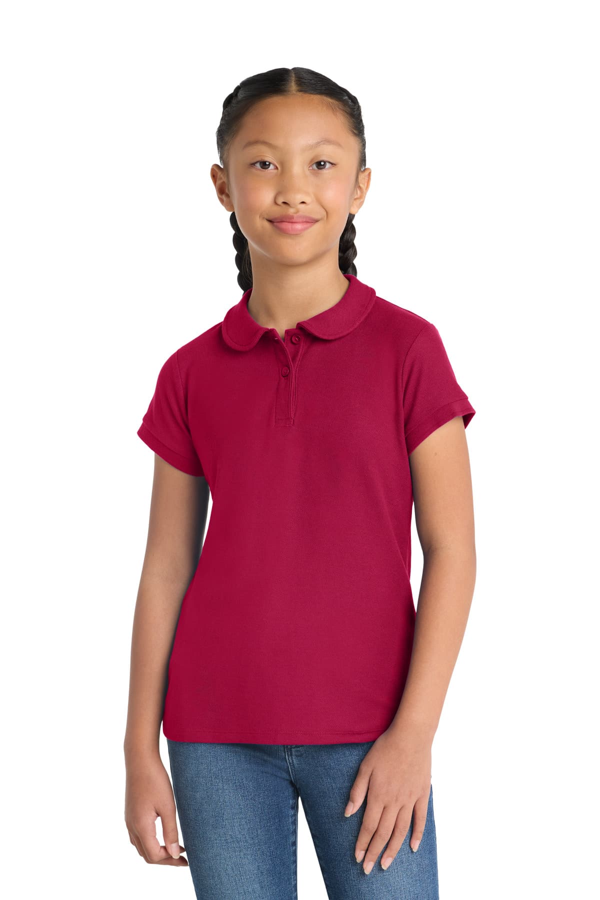 Port Authority Port Authority Girls Silk Touch Peter Pan Collar Polo. YG503