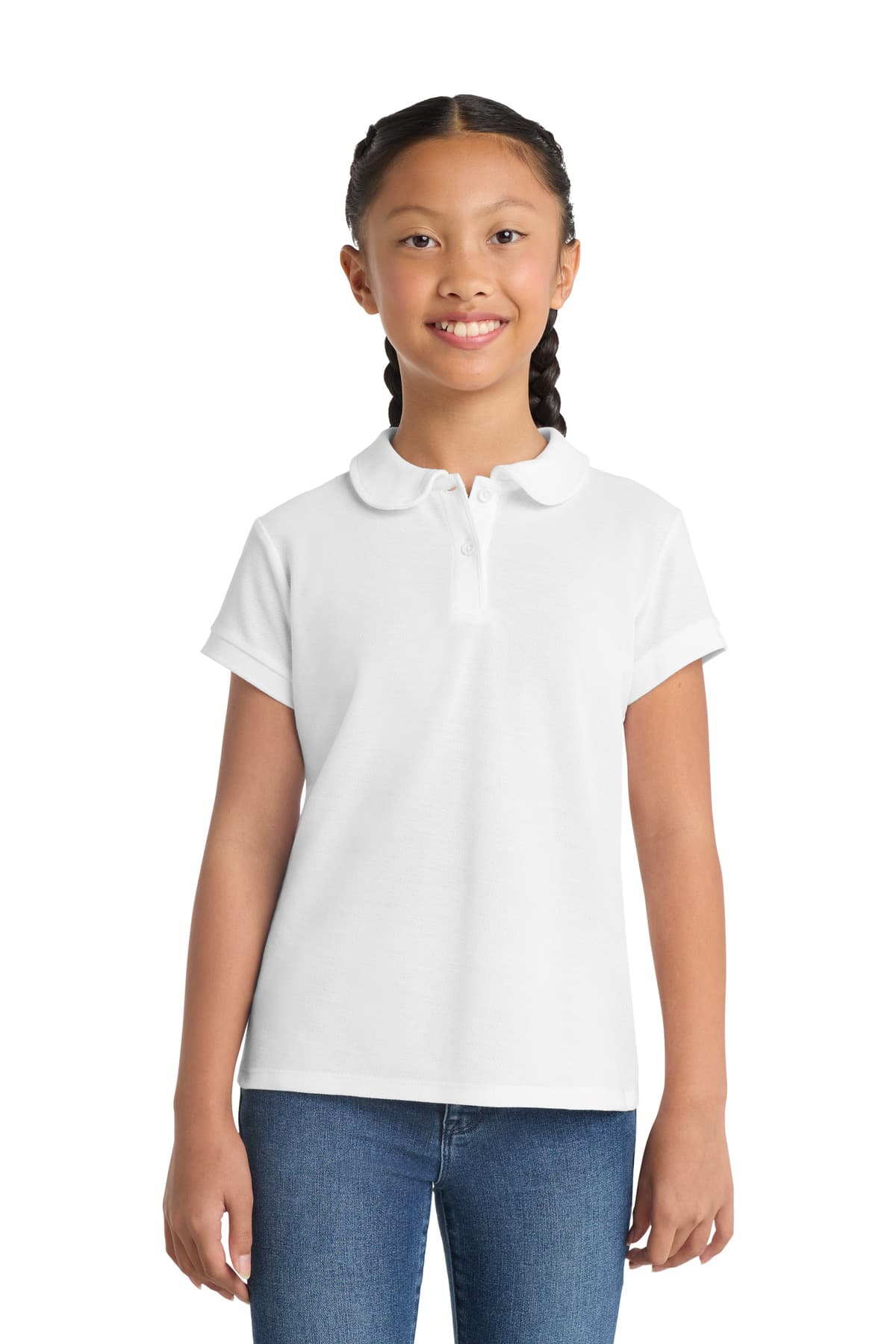 Port Authority Port Authority Girls Silk Touch Peter Pan Collar Polo. YG503