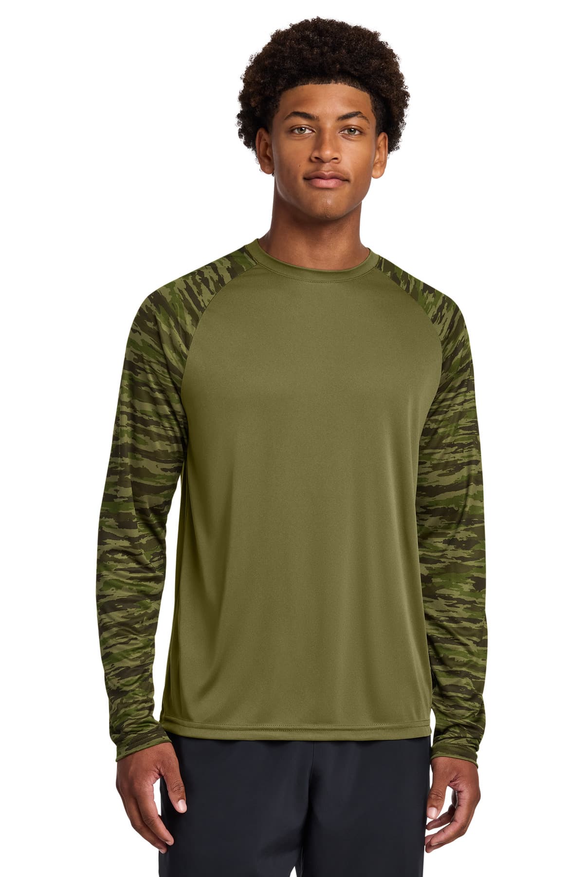 Sport-Tek Sport-Tek Drift Camo Colorblock Long Sleeve Tee ST376LS