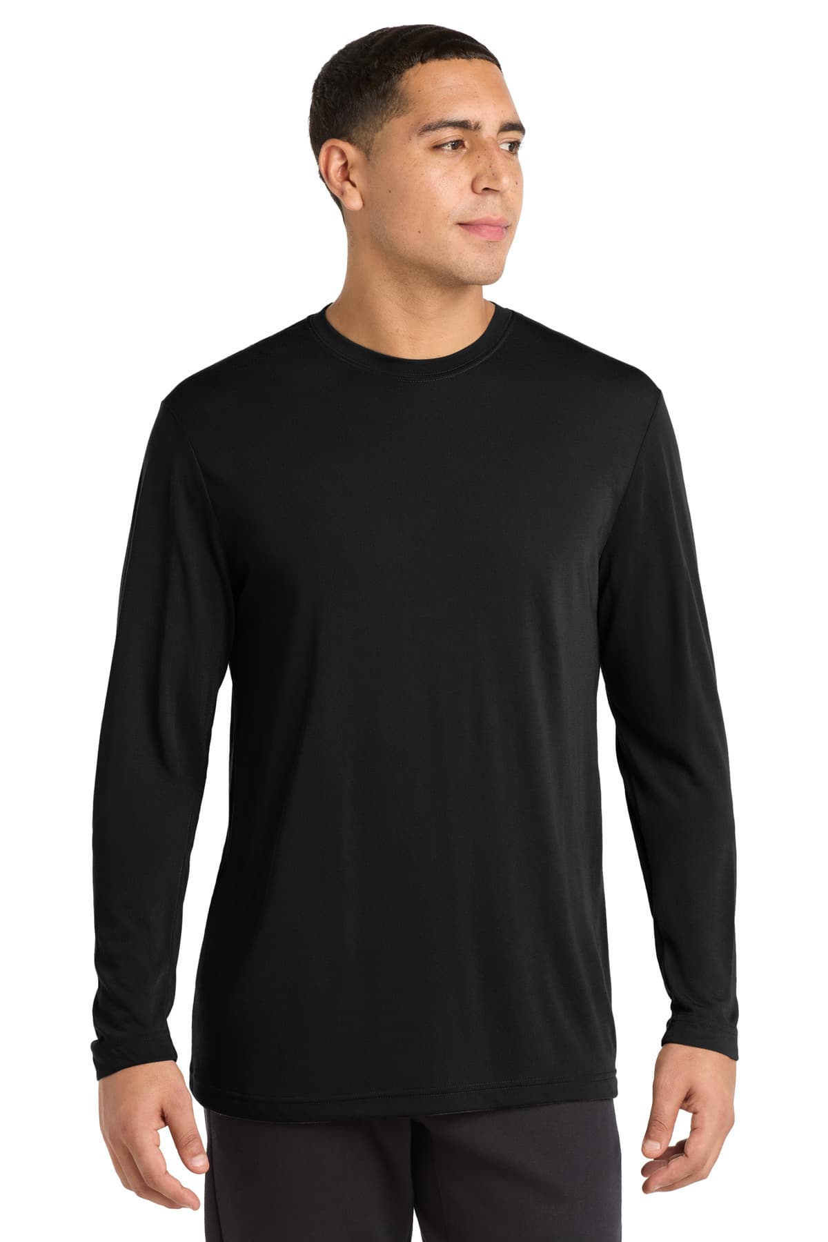 Sport-Tek Sport-Tek Long Sleeve PosiCharge Competitor Cotton Touch Tee. ST450LS in Black