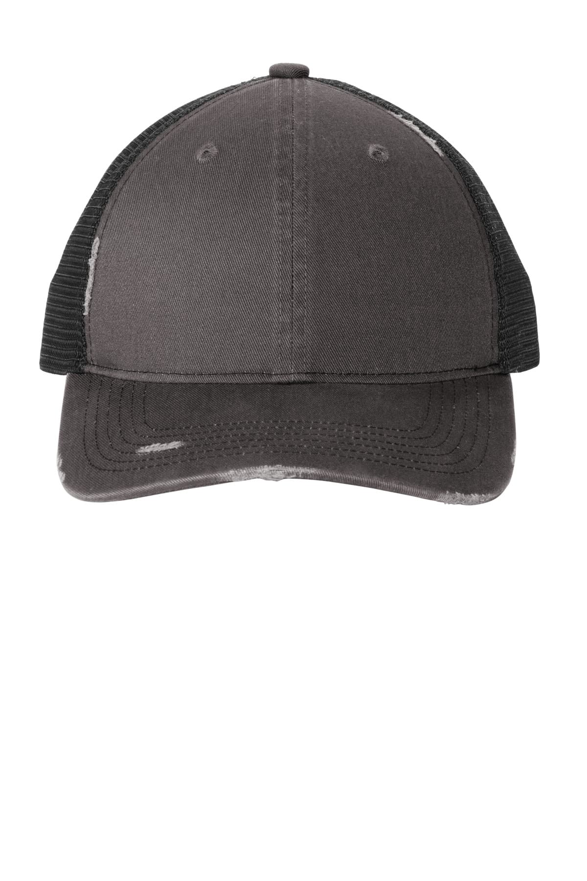 Port Authority Port Authority Distressed Mesh Back Cap C600 in Grey Steel/ Black