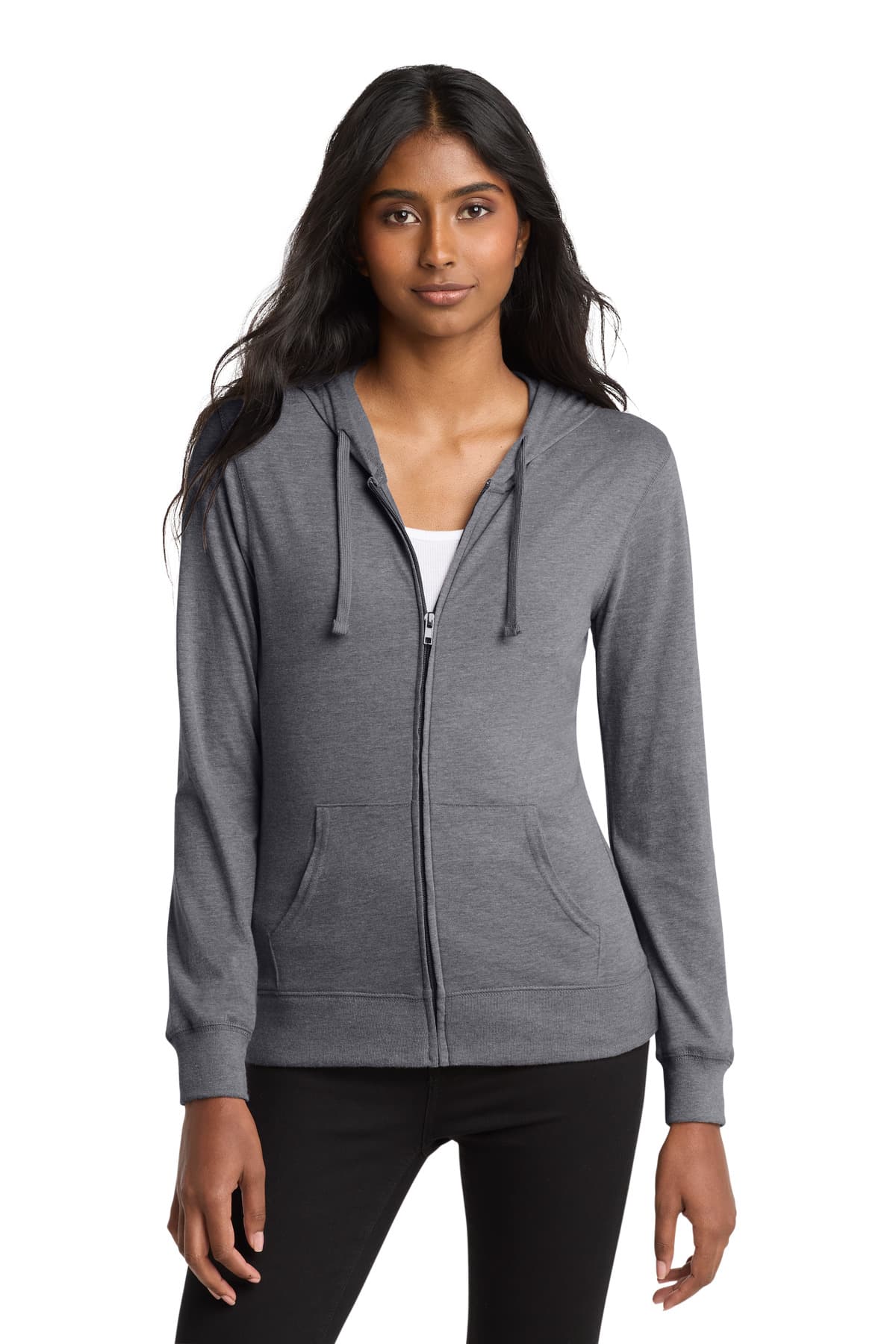 District District Women's Fitted Jersey Full-Zip Hoodie. DT2100