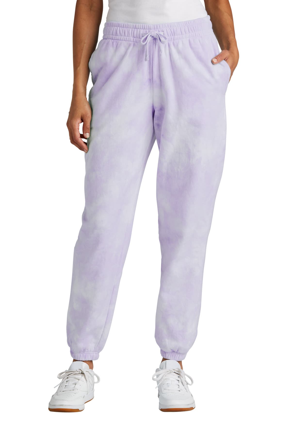 Port & Company Port & Co Women's Beach Wash Cloud Tie-Dye Sweatpant LPC140P in Amethyst