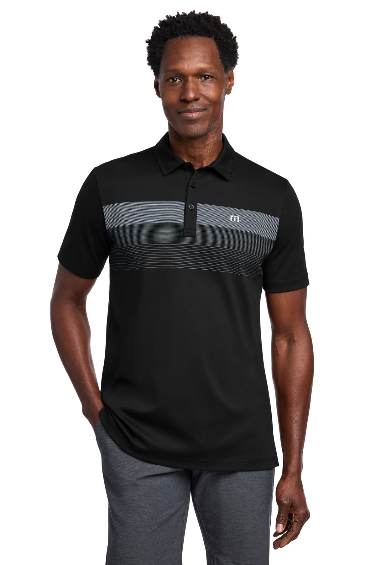 TravisMathew TravisMathew Coastal Chest Stripe Polo TM1MY402 in Black