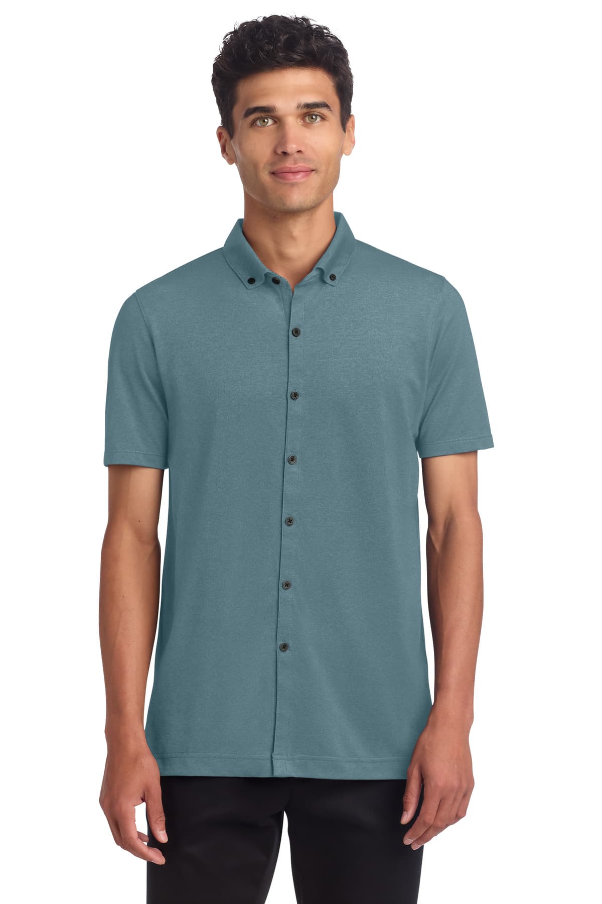 Mercer+Mettle Mercer+Mettle Stretch Pique Full-Button Polo MM1006