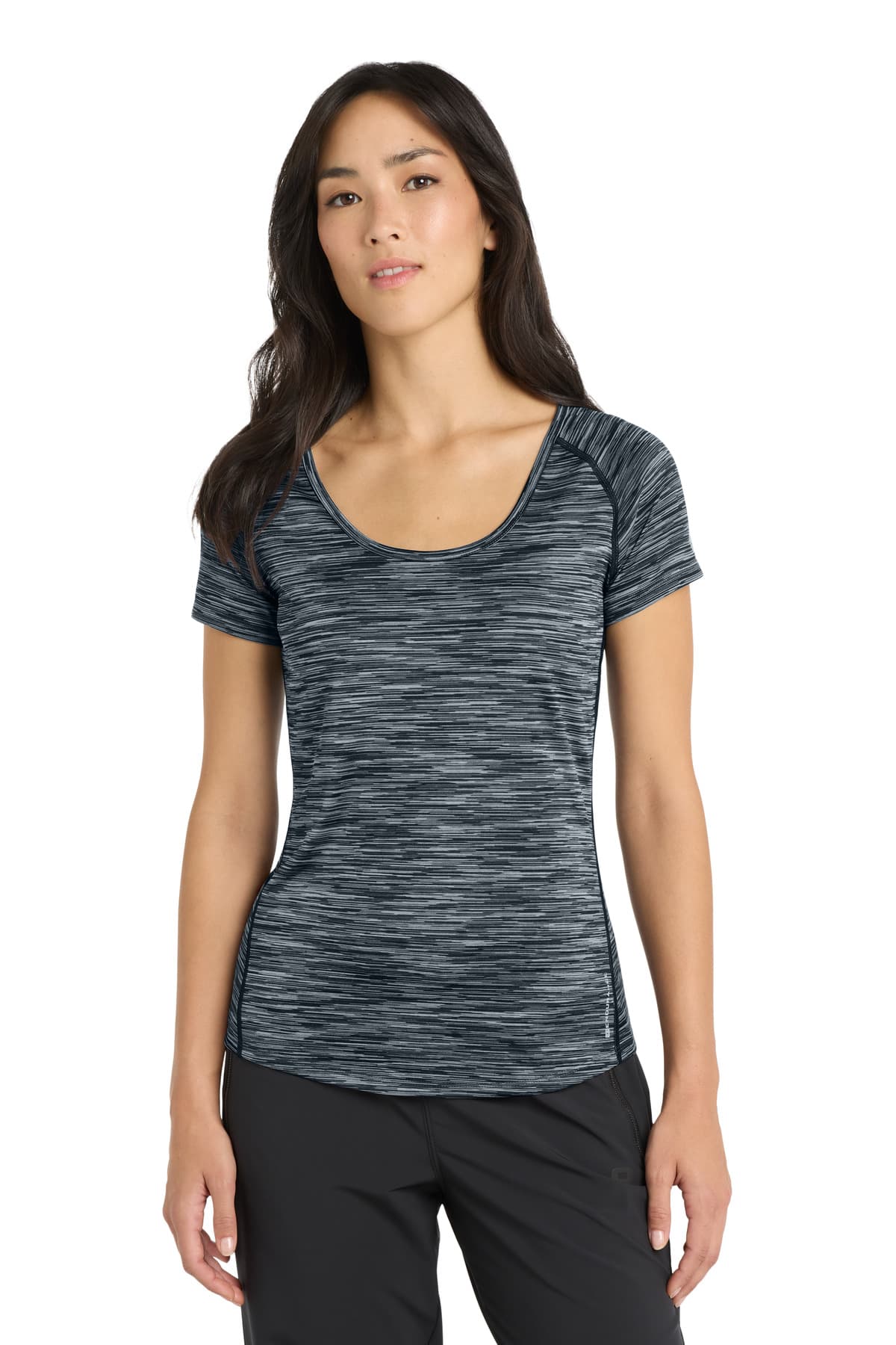 OGIO OGIO Women's Verge Scoop Neck. LOE326 in Blacktop Space Dye