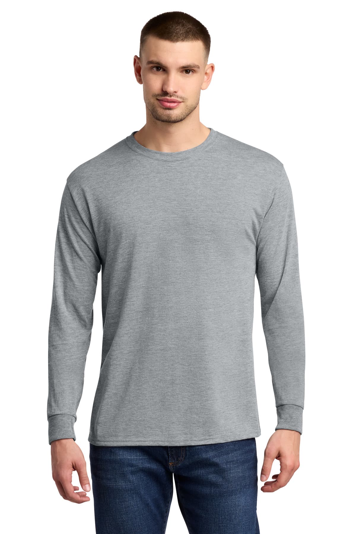 Jerzees Jerzees Dri-Power 100% Polyester Long Sleeve T-Shirt 21LS in Athletic Heather